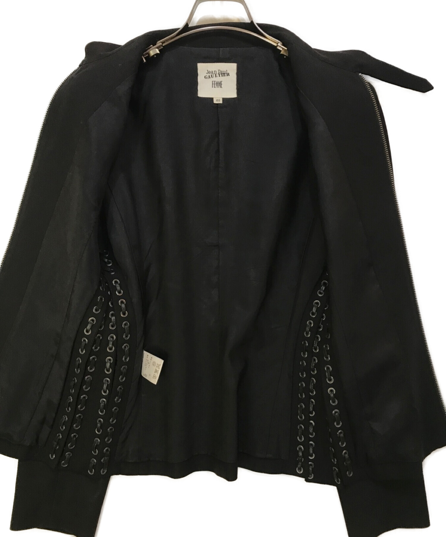 Jean Paul Gaultier FEMME (ジャンポールゴルチェフェム) ジップジャケット ブラック サイズ:40
