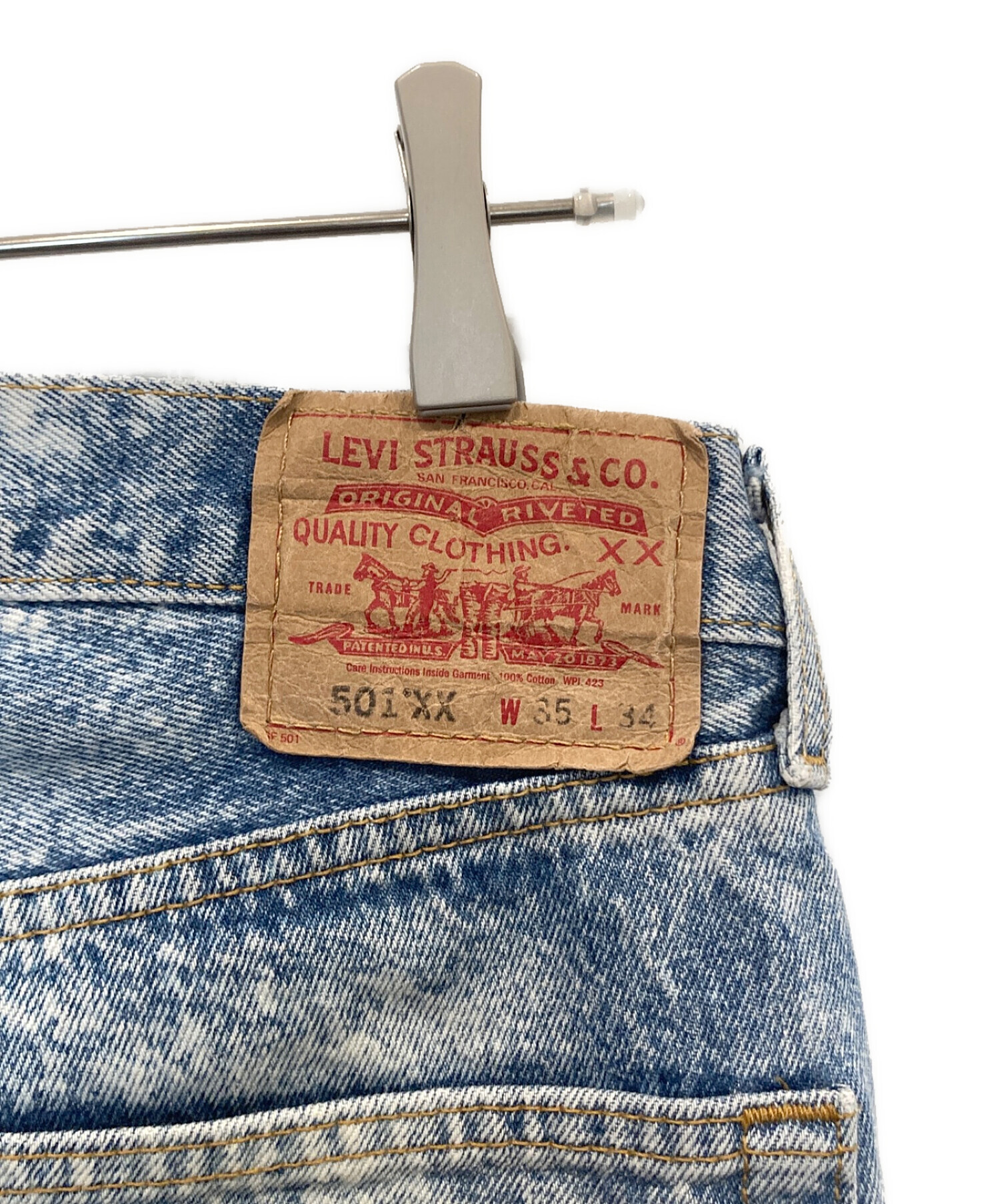 驚きの値段】 ヴィンテージ アート感 ユニーク所々ブリーチLevis501