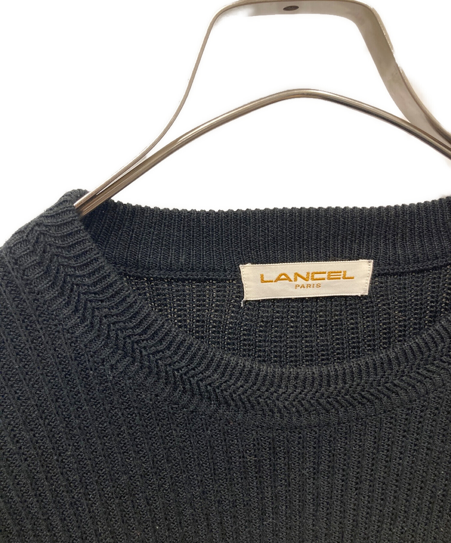 中古・古着通販】LANCEL (ランセル) 90s 刺繍ニット ブラック サイズ:L