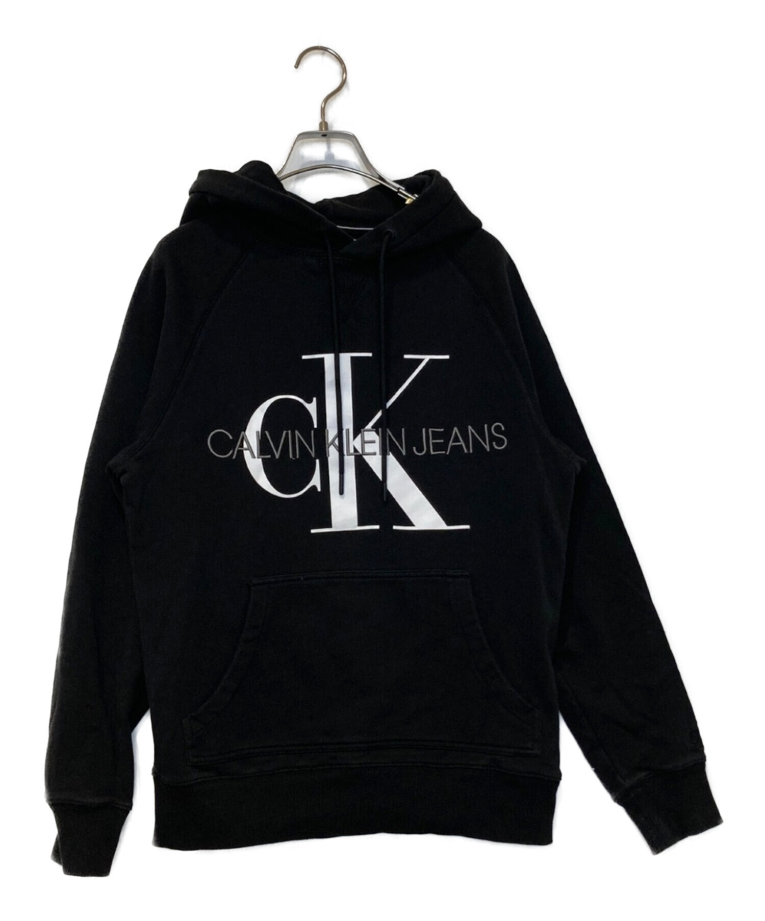Calvin Klein Jeans (カルバンクラインジーンズ) プルオーバーパーカー ブラック サイズ:S