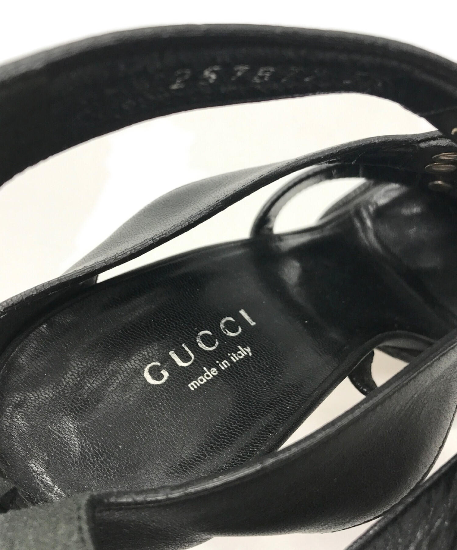 中古・古着通販】GUCCI (グッチ) ヒールサンダル ブラック サイズ:36