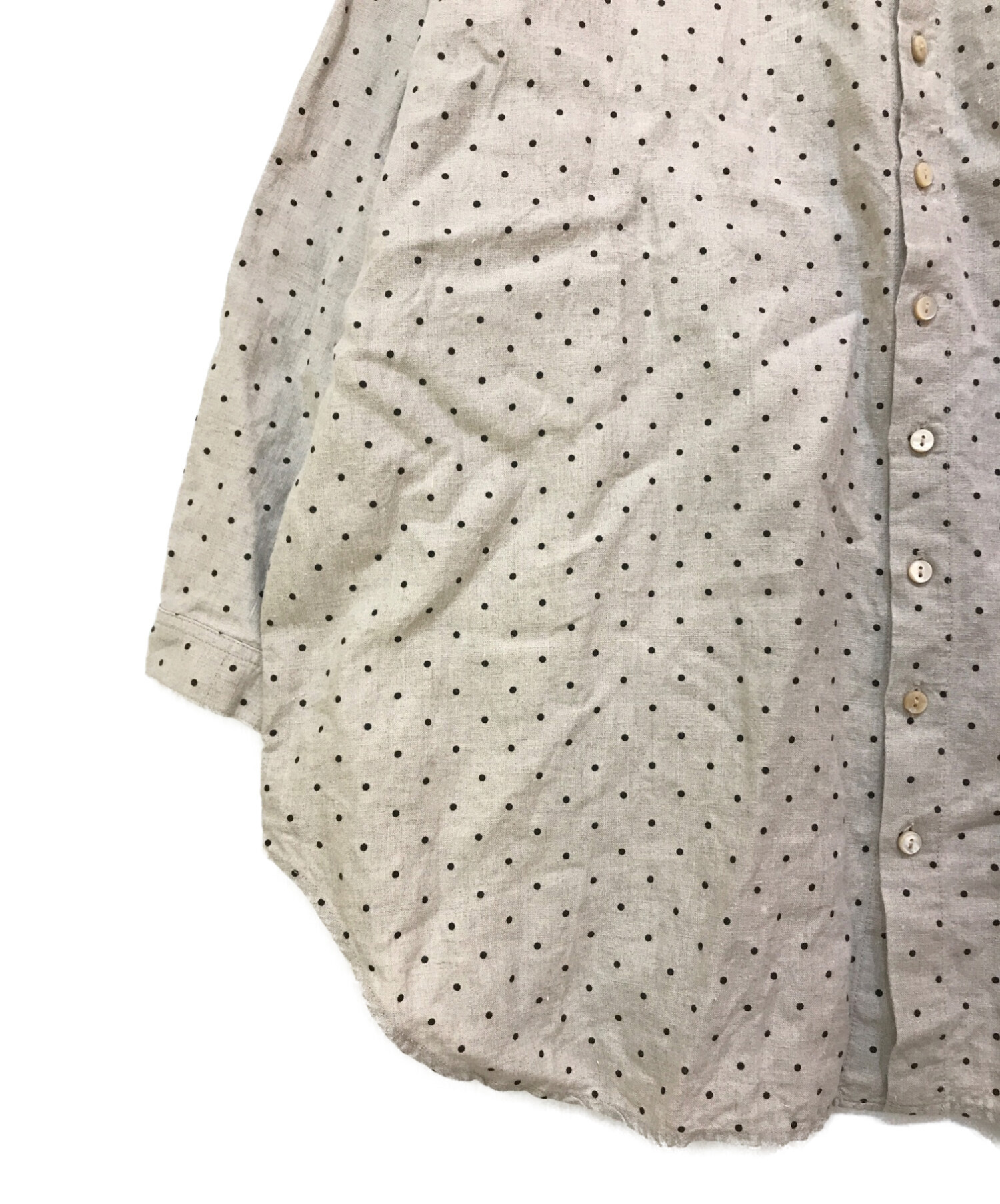nest Robe (ネストローブ) リネンドットプリントシャツ ベージュ サイズ:F