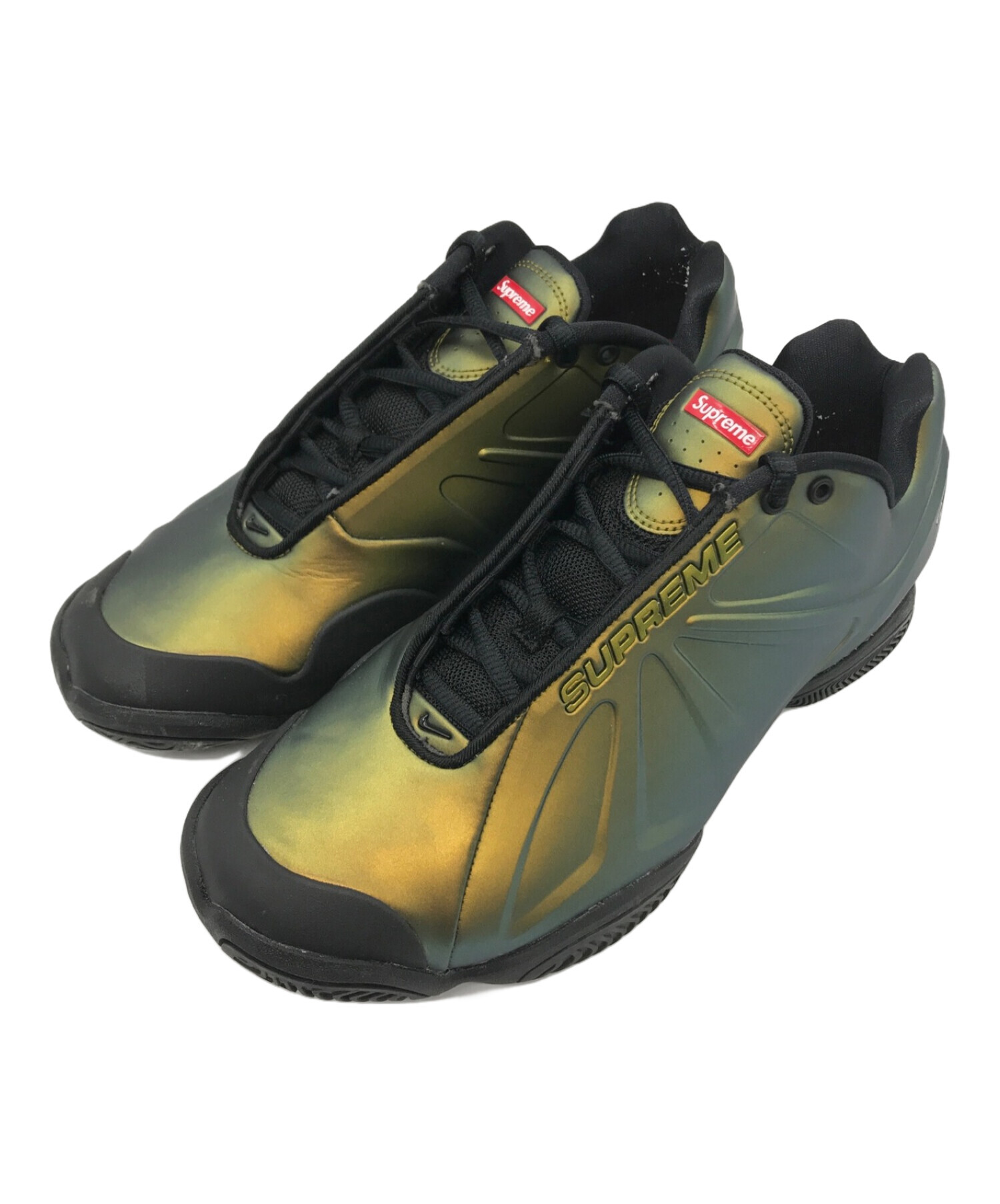 NIKE (ナイキ) SUPREME (シュプリーム) Air Zoom Courtposite ローカットスニーカー ブラック×ゴールド  サイズ:270