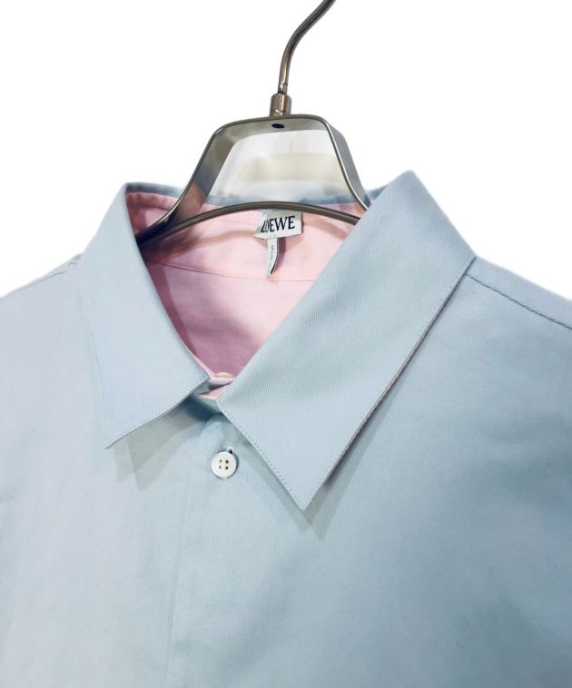 LOEWE (ロエベ) リバーシブルシャツ ブルー×ピンク サイズ:39