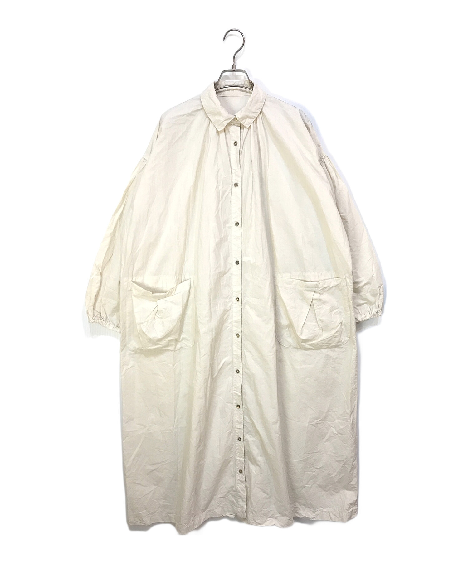 中古・古着通販】nest Robe (ネストローブ) コットンラミー ミトンポケットロングワンピース ホワイト サイズ:F｜ブランド・古着通販  トレファク公式【TREFAC FASHION】スマホサイト