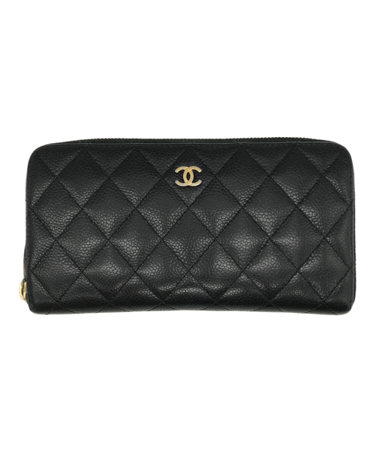 中古・古着通販】CHANEL (シャネル) マトラッセキャビアスキンラウンドジップウォレット ブラック サイズ:-｜ブランド・古着通販  トレファク公式【TREFAC FASHION】スマホサイト