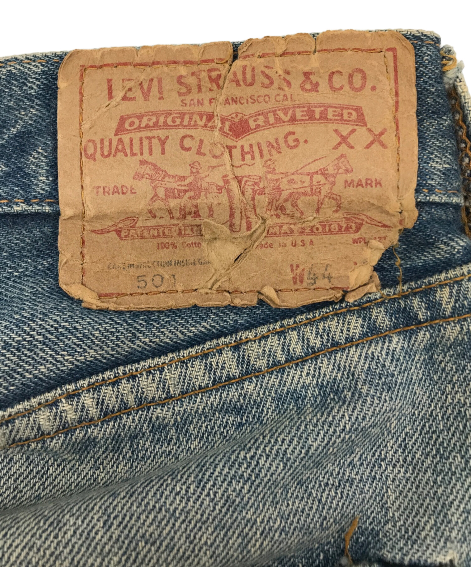 中古・古着通販】LEVI'S (リーバイス) 66前期 501 ヴィンテージデニムパンツ インディゴ サイズ:W44L32｜ブランド・古着通販  トレファク公式【TREFAC FASHION】スマホサイト