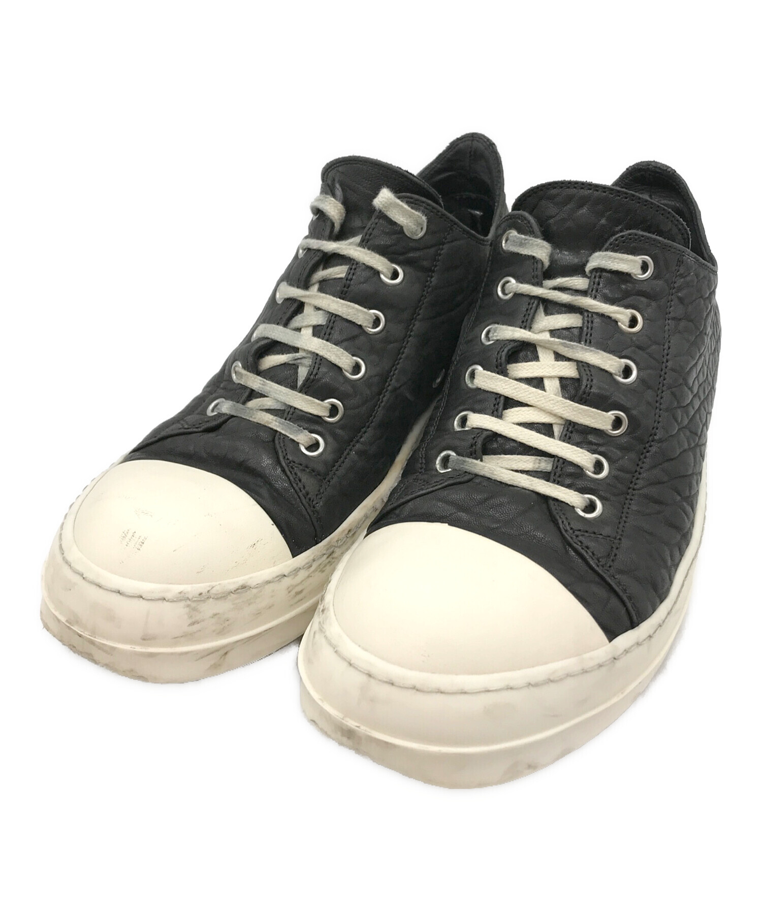 中古・古着通販】RICK OWENS (リックオウエンス) RAMONES LOW レザーローカットスニーカー ブラック サイズ:41｜ブランド・古着通販  トレファク公式【TREFAC FASHION】スマホサイト