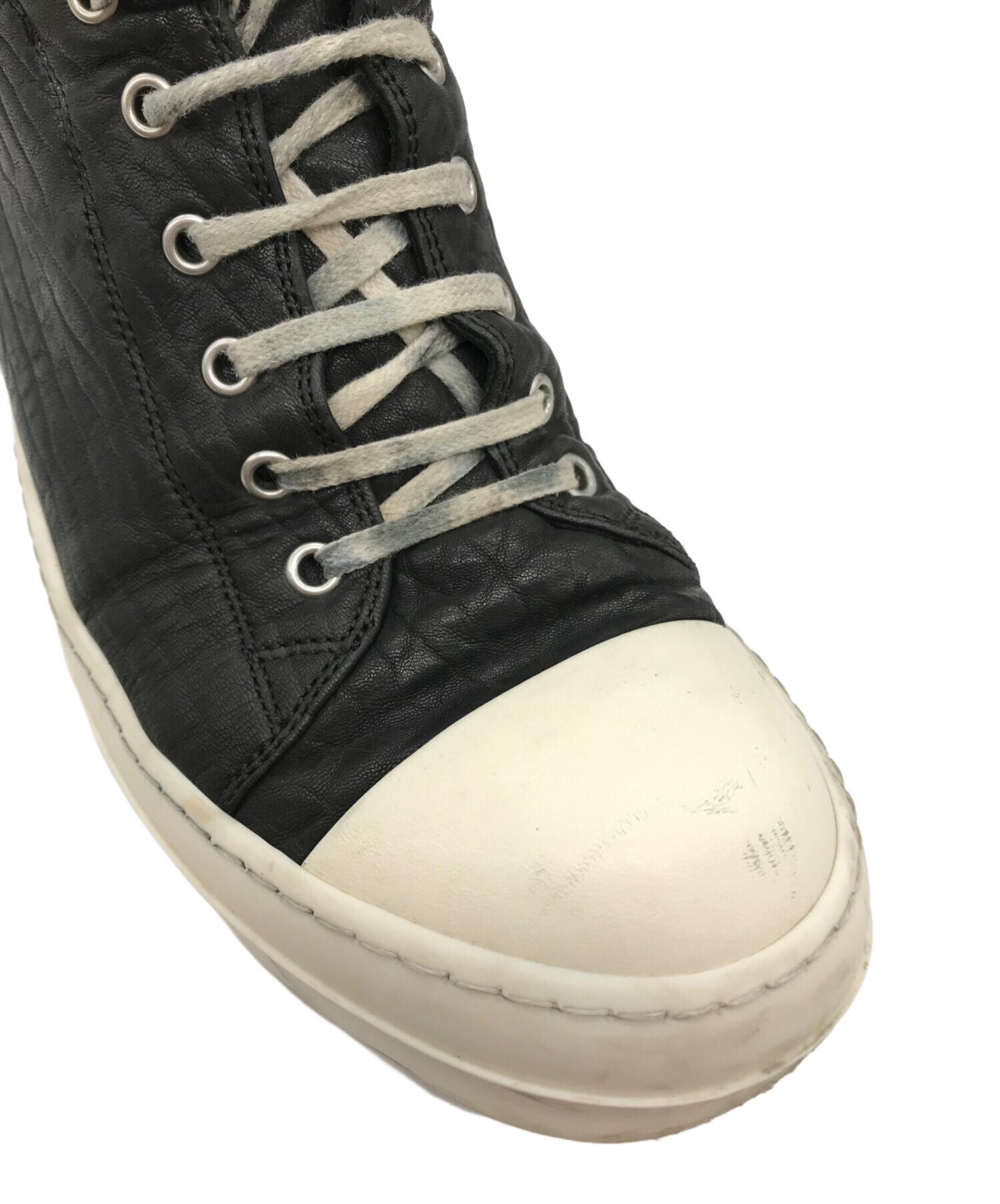 中古・古着通販】RICK OWENS (リックオウエンス) RAMONES LOW レザーローカットスニーカー ブラック サイズ:41｜ブランド・古着通販  トレファク公式【TREFAC FASHION】スマホサイト