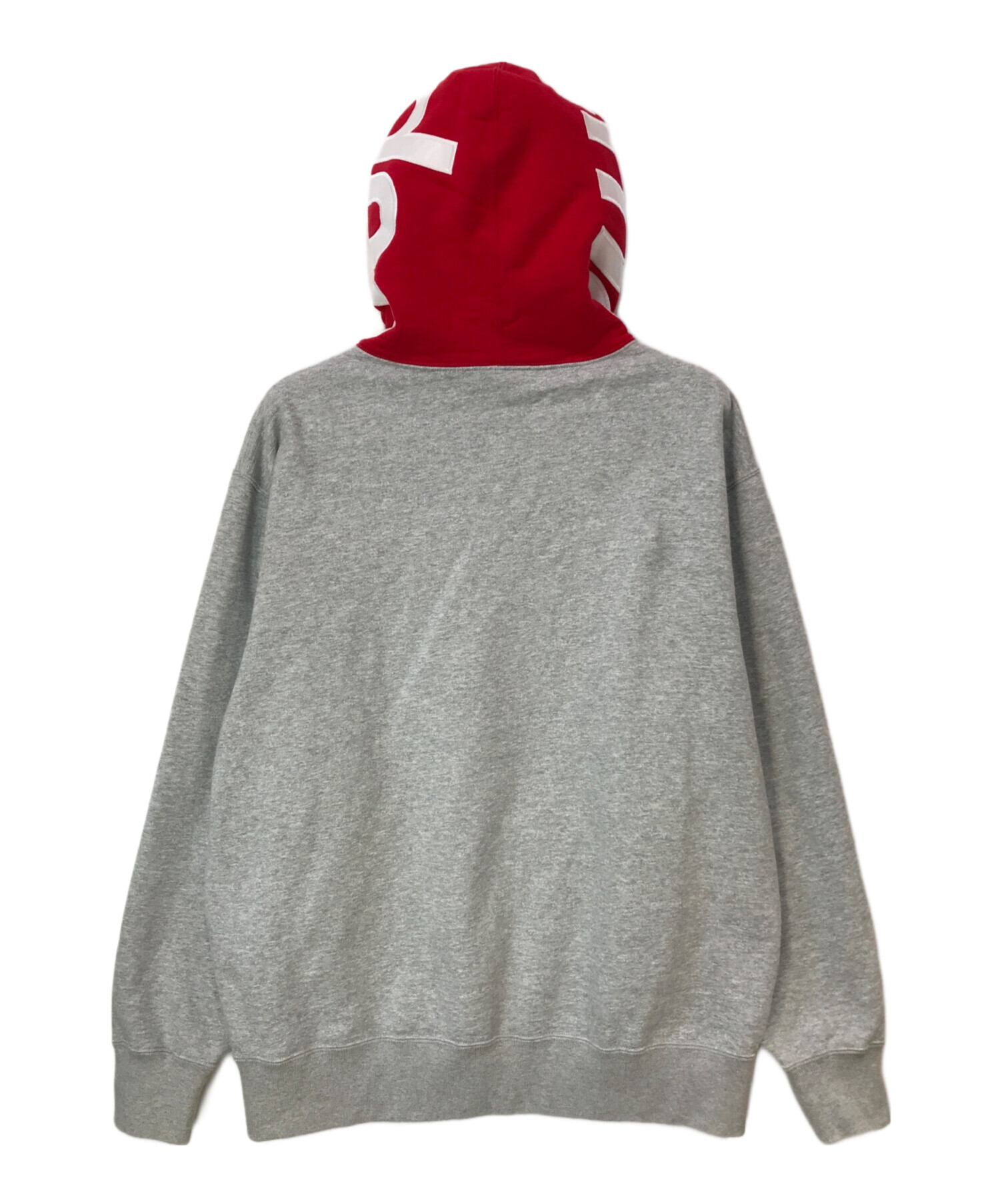 SUPREME (シュプリーム) 21AW Contrast Hooded Sweatshirt レッド×グレー サイズ:L