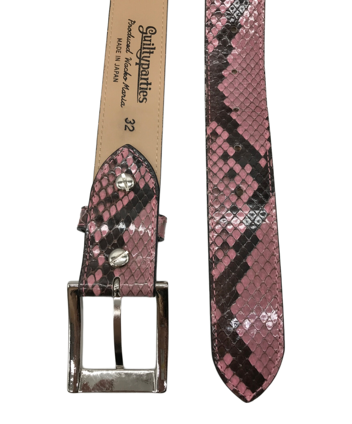 中古・古着通販】WACKO MARIA (ワコマリア) PYTHON LEATHER BELT グレー サイズ:32｜ブランド・古着通販  トレファク公式【TREFAC FASHION】スマホサイト