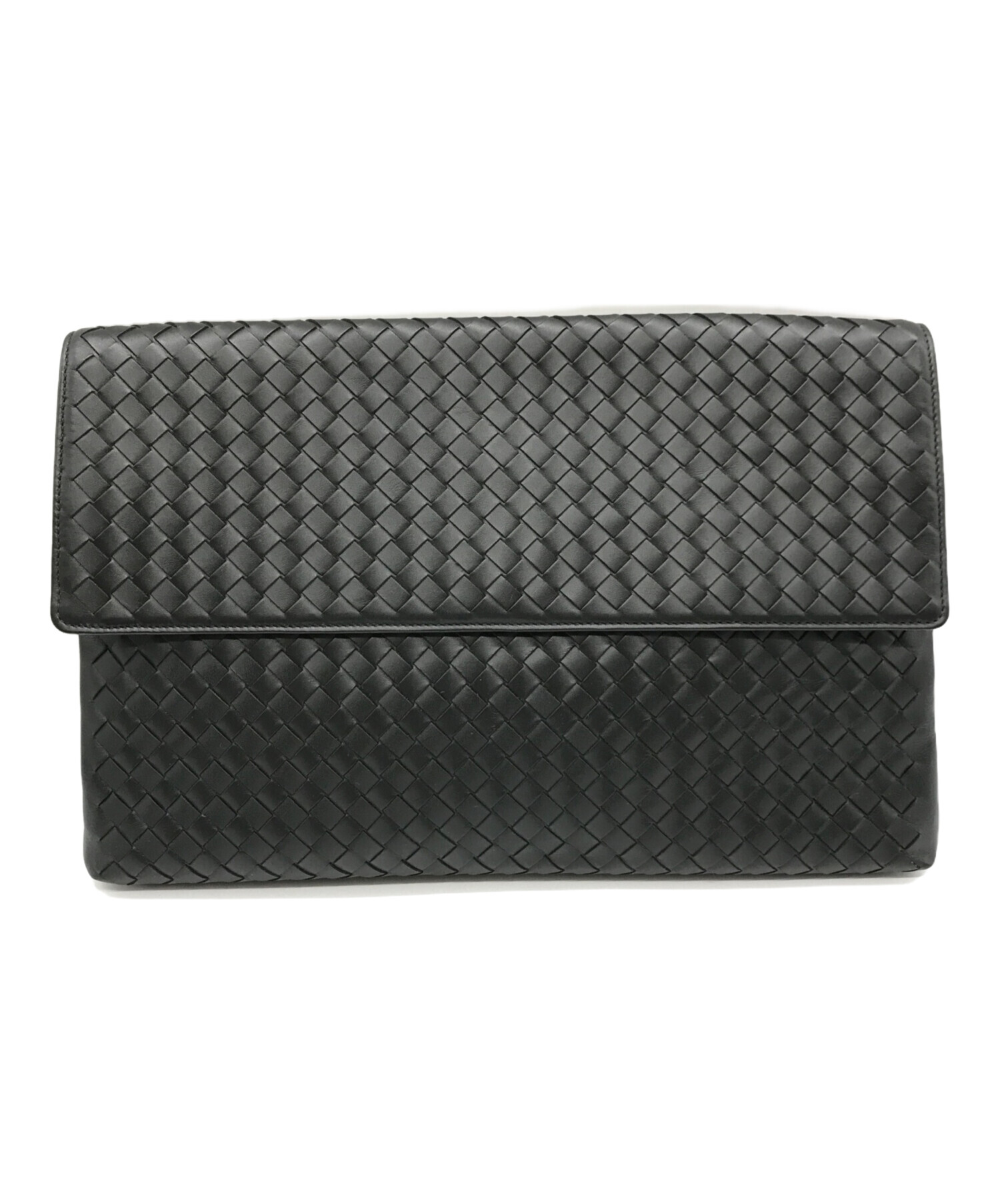 中古・古着通販】BOTTEGA VENETA (ボッテガベネタ) クラッチバッグ ドキュメントケース フラップ イントレチャート ブラック  サイズ:-｜ブランド・古着通販 トレファク公式【TREFAC FASHION】スマホサイト