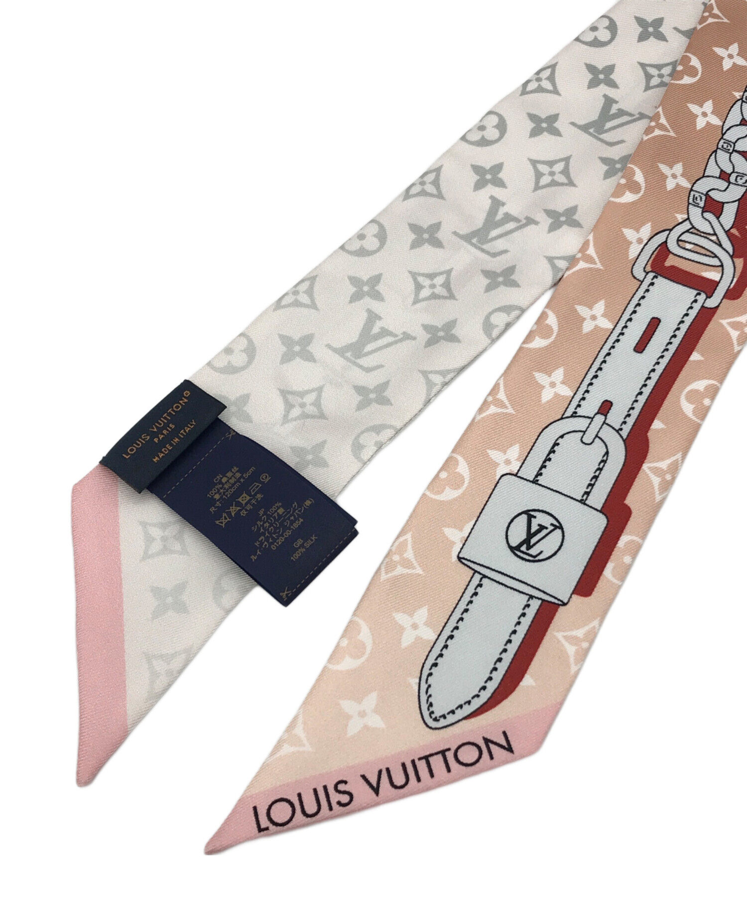 中古・古着通販】LOUIS VUITTON (ルイ ヴィトン) バンドーBB ライジング コンフィデンシャル ツイリー スカーフ グレー×ピンク  サイズ:120cm×5cm｜ブランド・古着通販 トレファク公式【TREFAC FASHION】スマホサイト