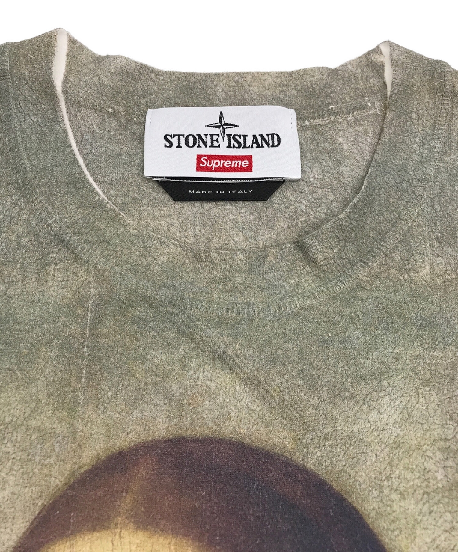 supreme×stone island (シュプリーム×ストーンアイランド) S/S Top Mona Lisa オリーブ×ホワイト サイズ:M