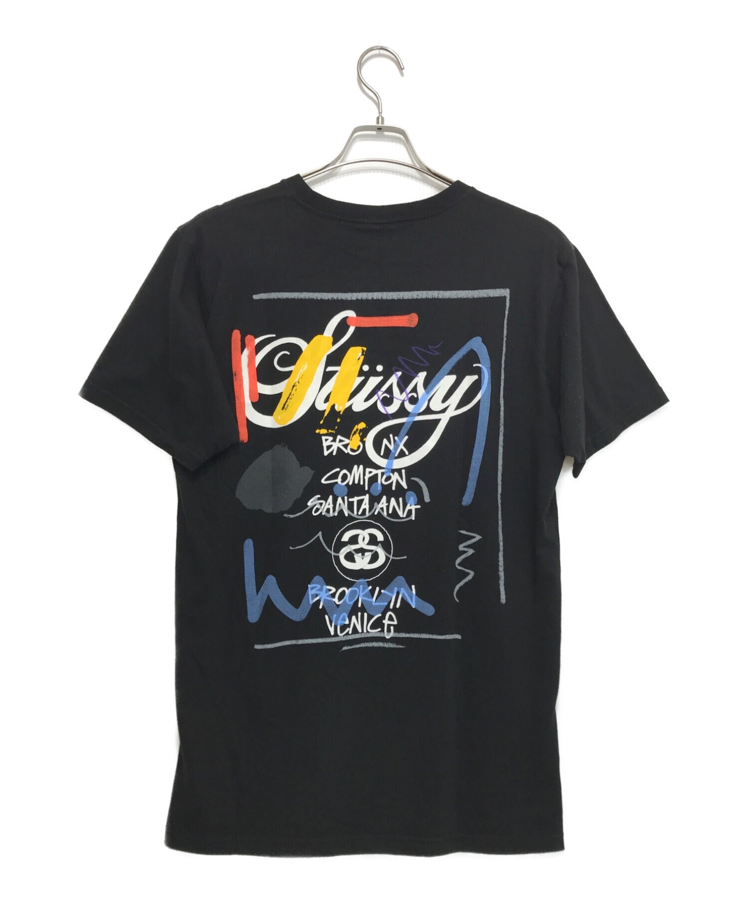 stussy (ステューシー) プリントTシャツ ブラック サイズ:M