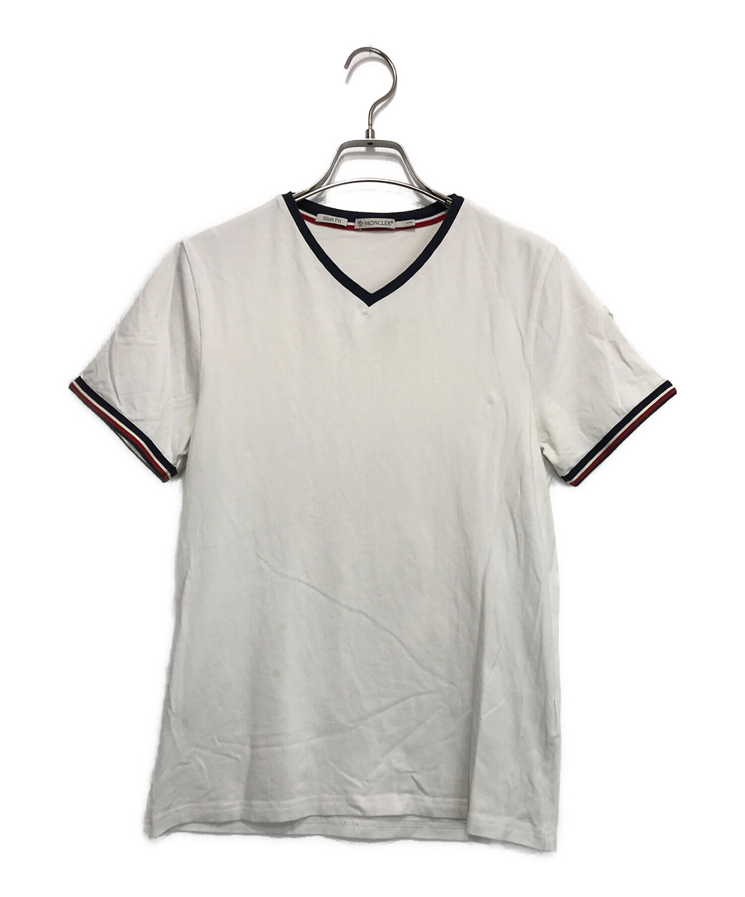 MONCLER (モンクレール) VネックTシャツ ホワイト サイズ:S