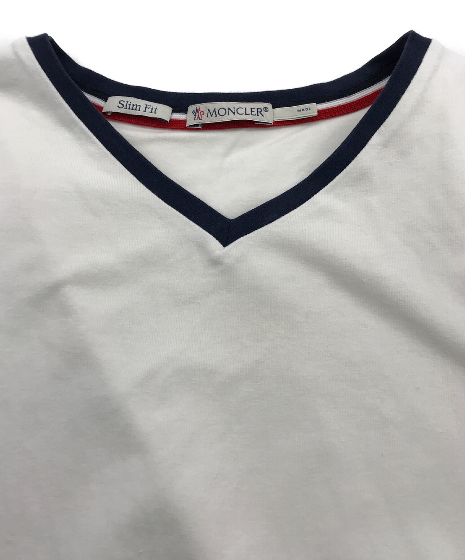 MONCLER (モンクレール) VネックTシャツ ホワイト サイズ:S