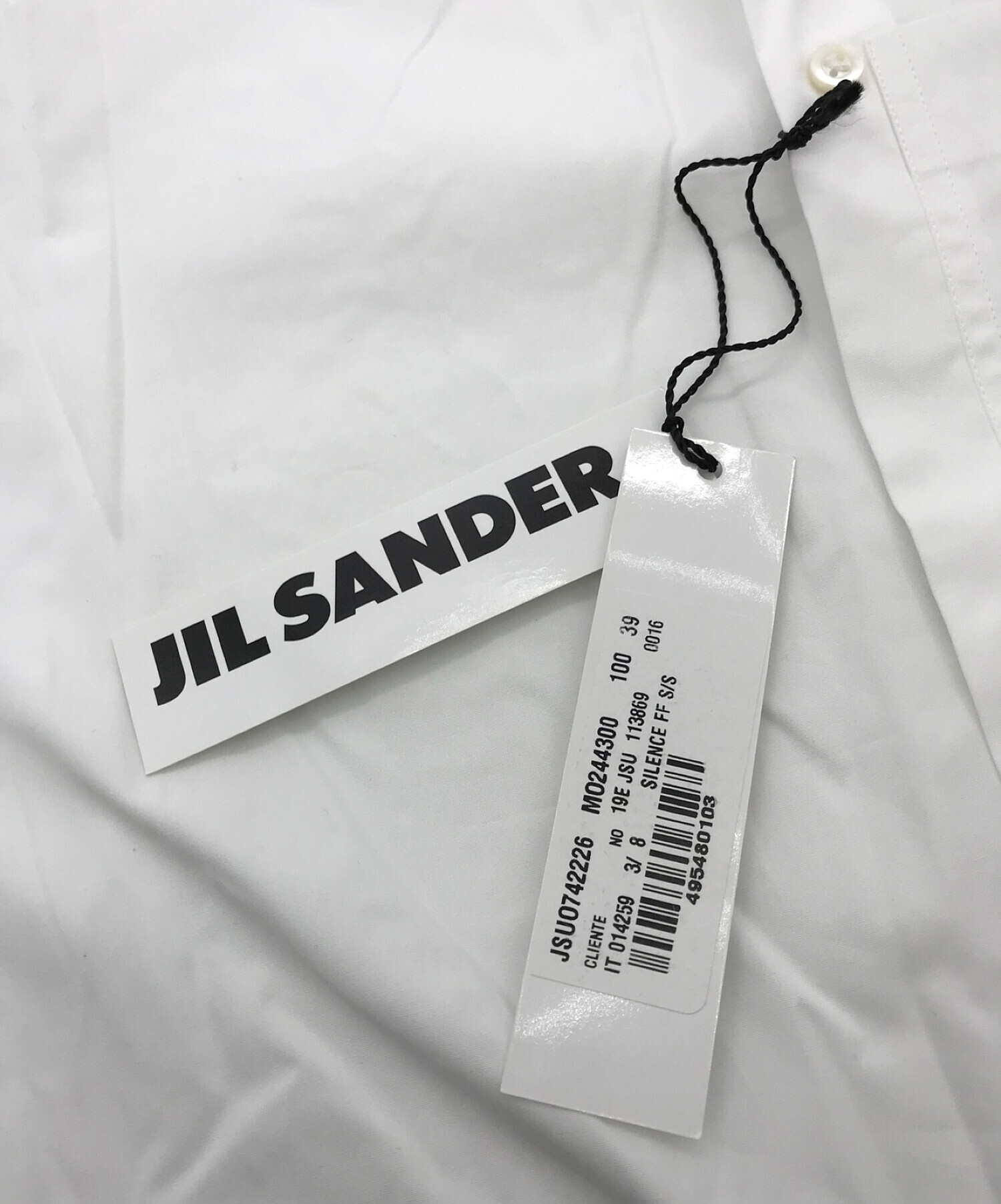 JIL SANDER (ジルサンダー) 半袖シャツ ホワイト サイズ:39