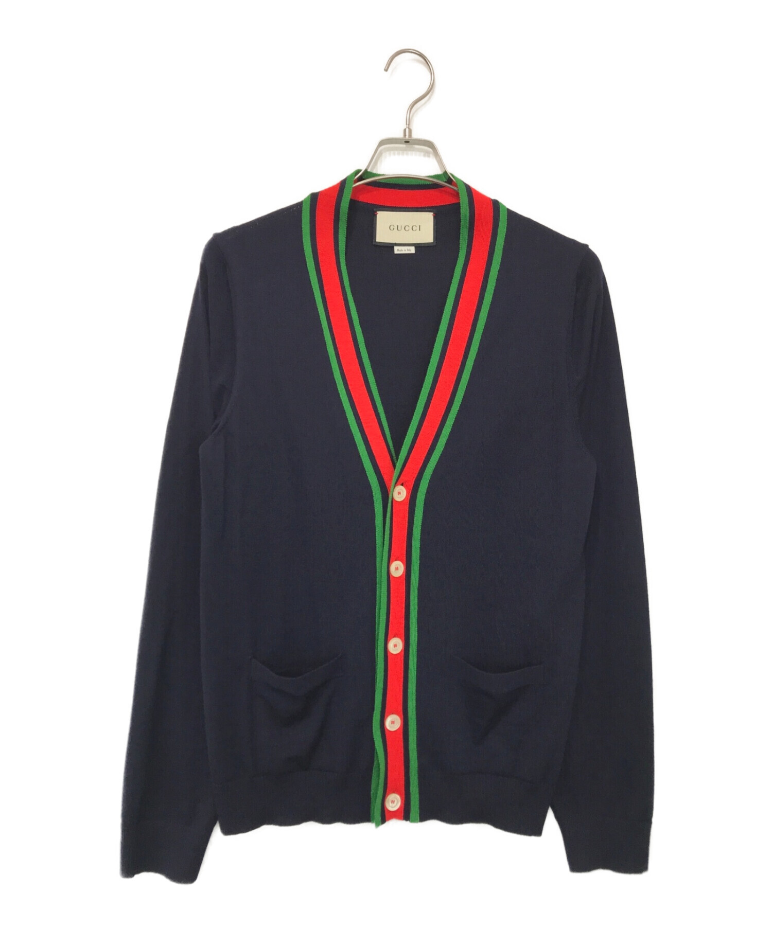 GUCCI (グッチ) シェリーラインカーディガン ネイビー サイズ:M