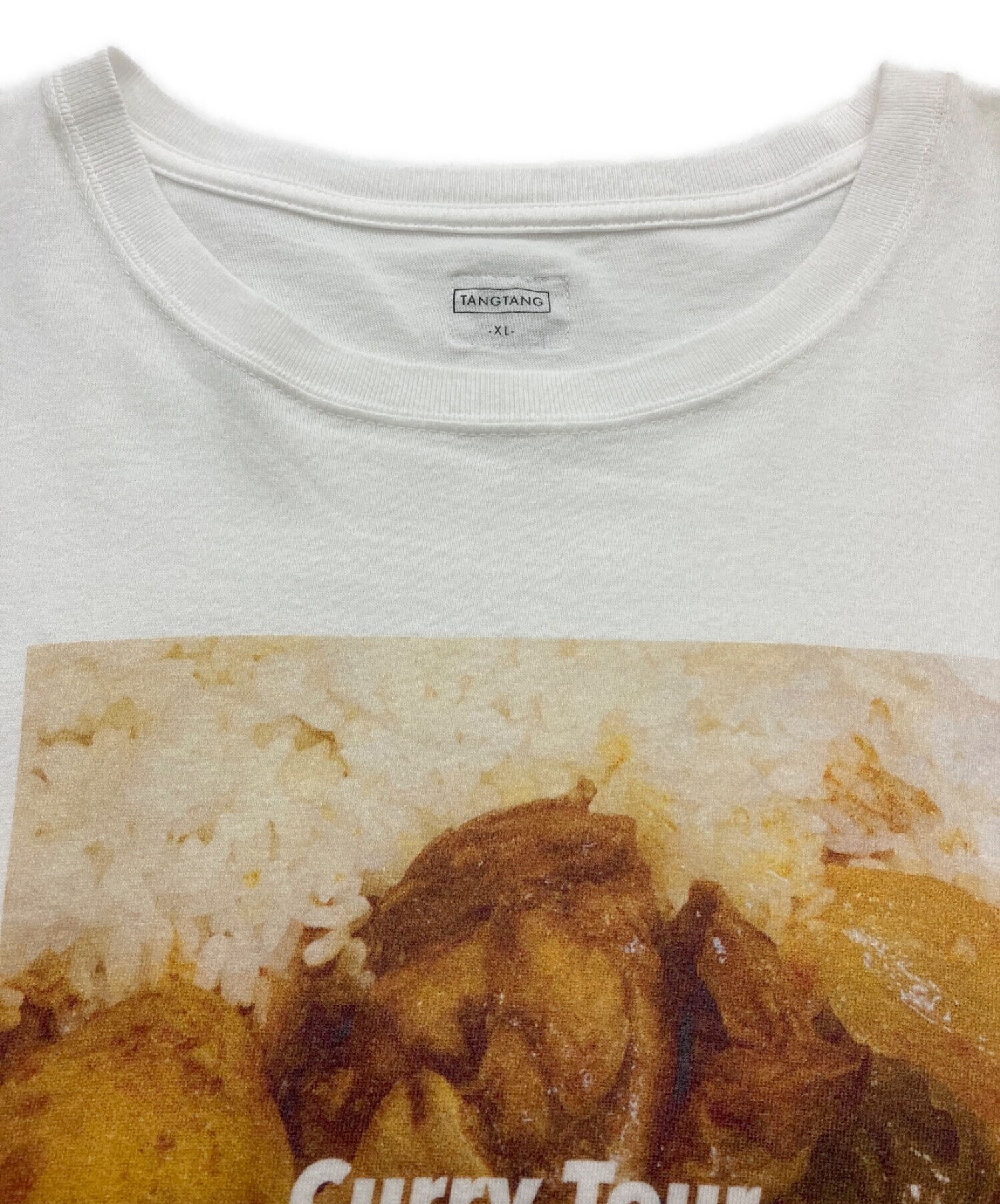 TANGTANG (タンタン) ISETAN Curry Tour「BENIHANA」プリントTシャツ ホワイト サイズ:XL