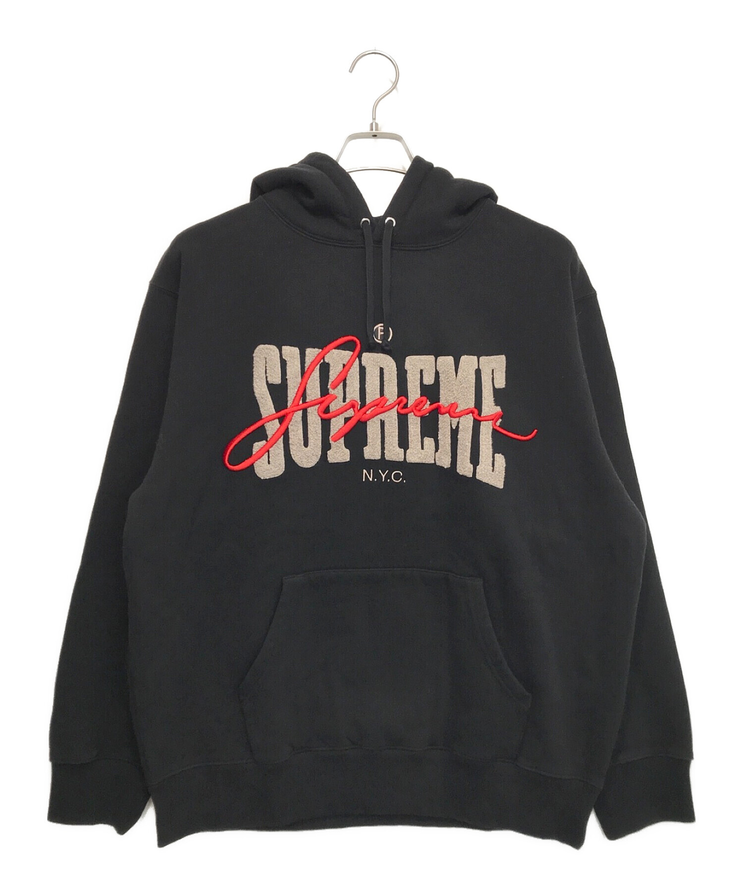 Supreme (シュプリーム) Embroidered Chenille Hooded Sweatshirt ブラック サイズ:M