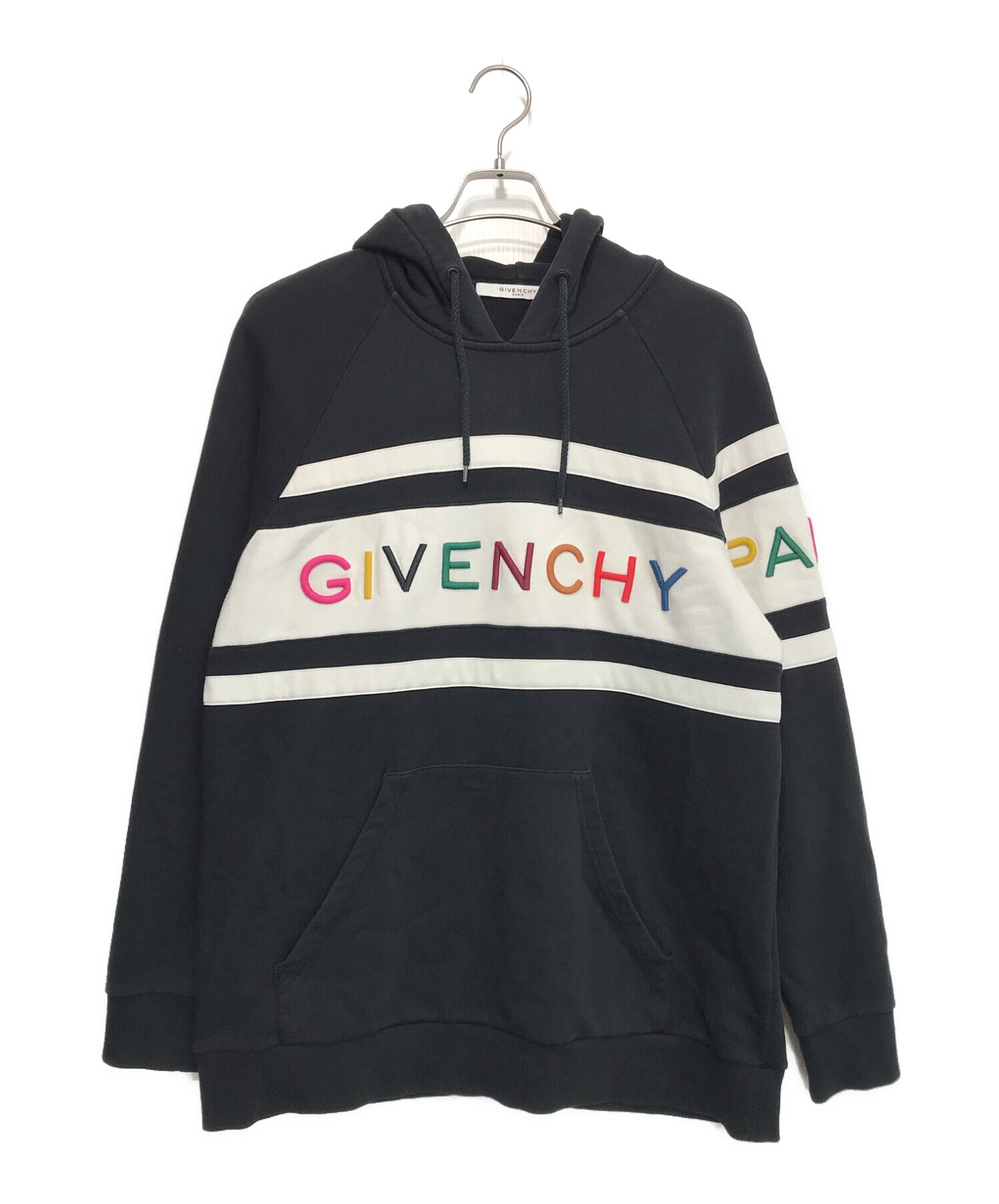 中古・古着通販】GIVENCHY (ジバンシィ) ロゴフーディ ブラック サイズ