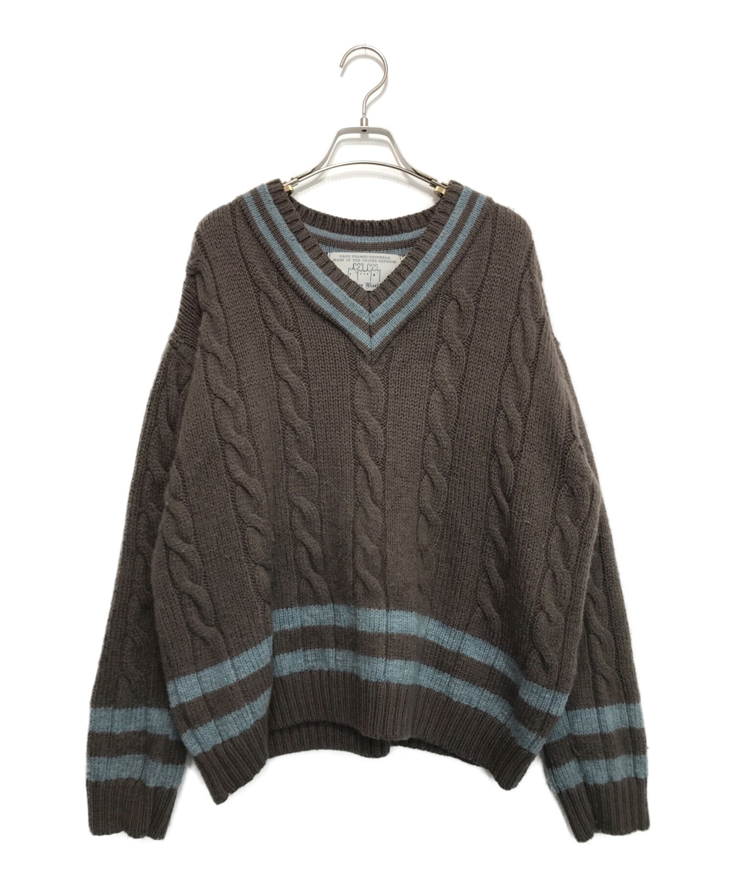 oldderby Knitwear (オールドダービーニットウェア) チルデンセーター ブラウン サイズ:L