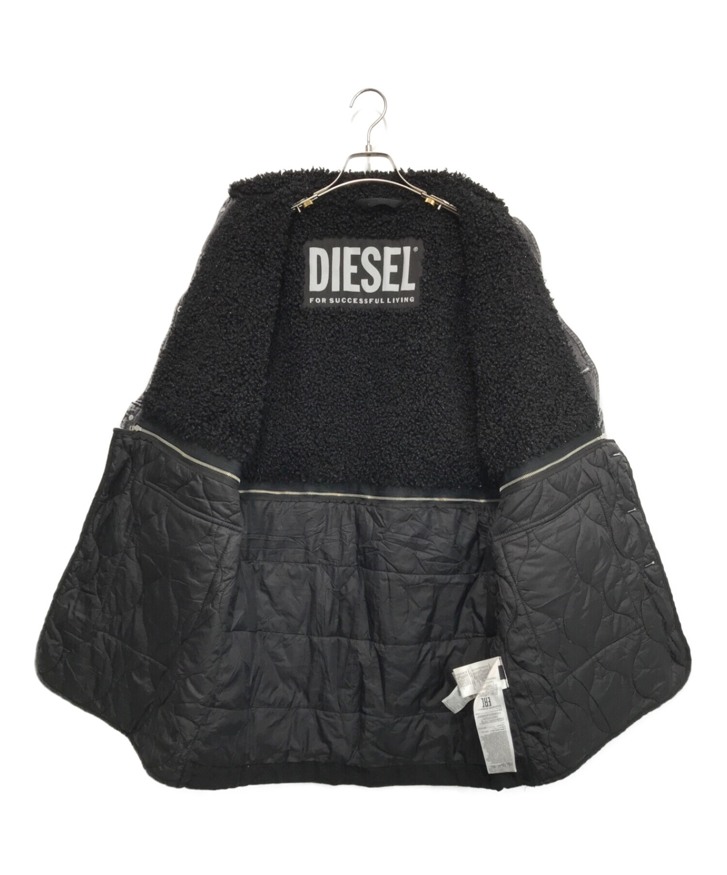 DIESEL (ディーゼル) 2WAYキルティングウィンタージャケット ブラック サイズ:S