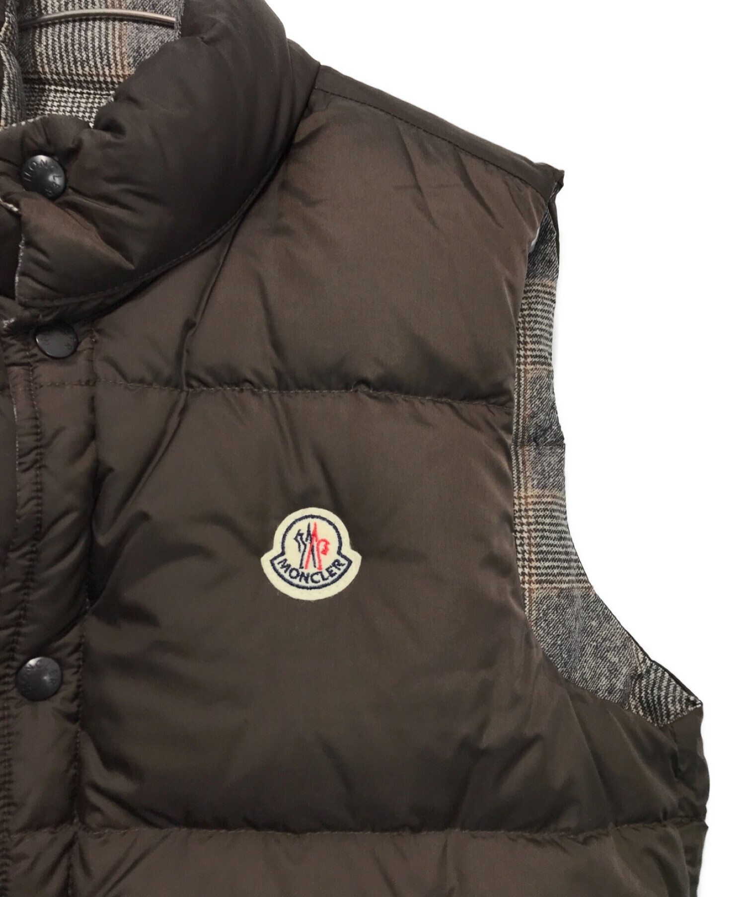 MONCLER (モンクレール) リバーシブルダウンベスト ベージュ サイズ:1