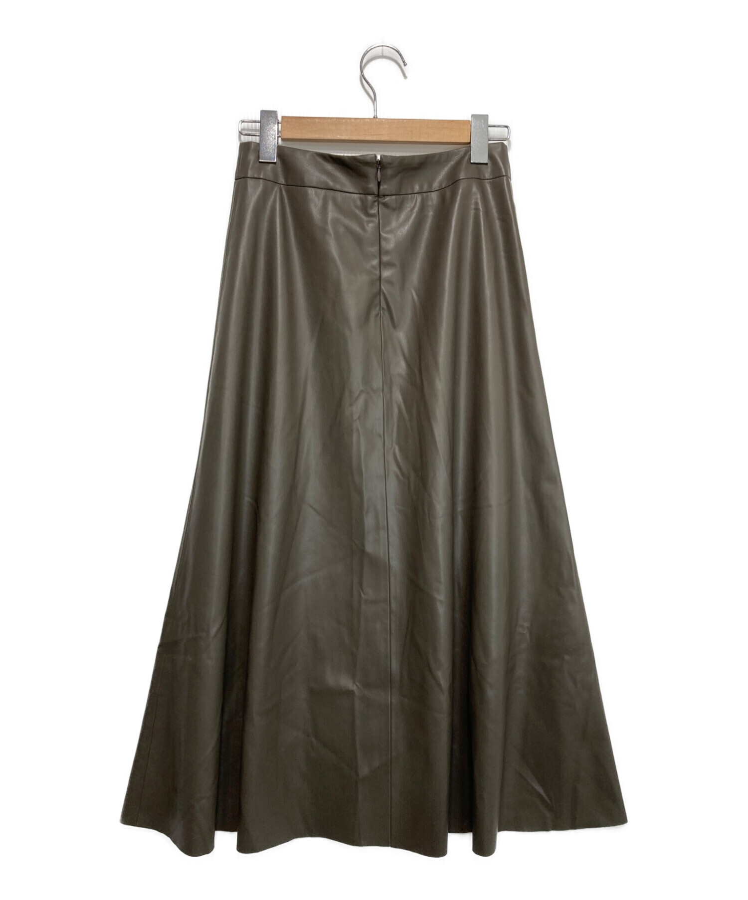 Noble (ノーブル) フェイクレザーソフトフレアースカート2 ブラウン サイズ:38
