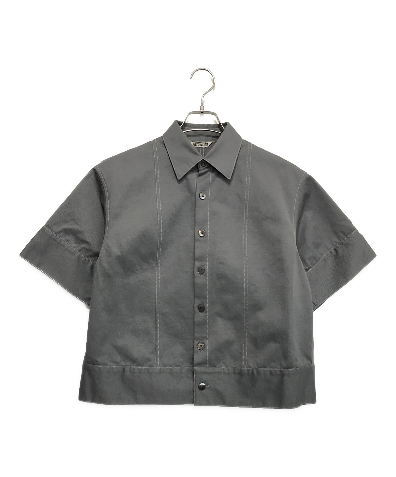 AURALEE (オーラリー) WASHED FINX LIGHT CHINO HALF SLEEVED SHIRTS グレー