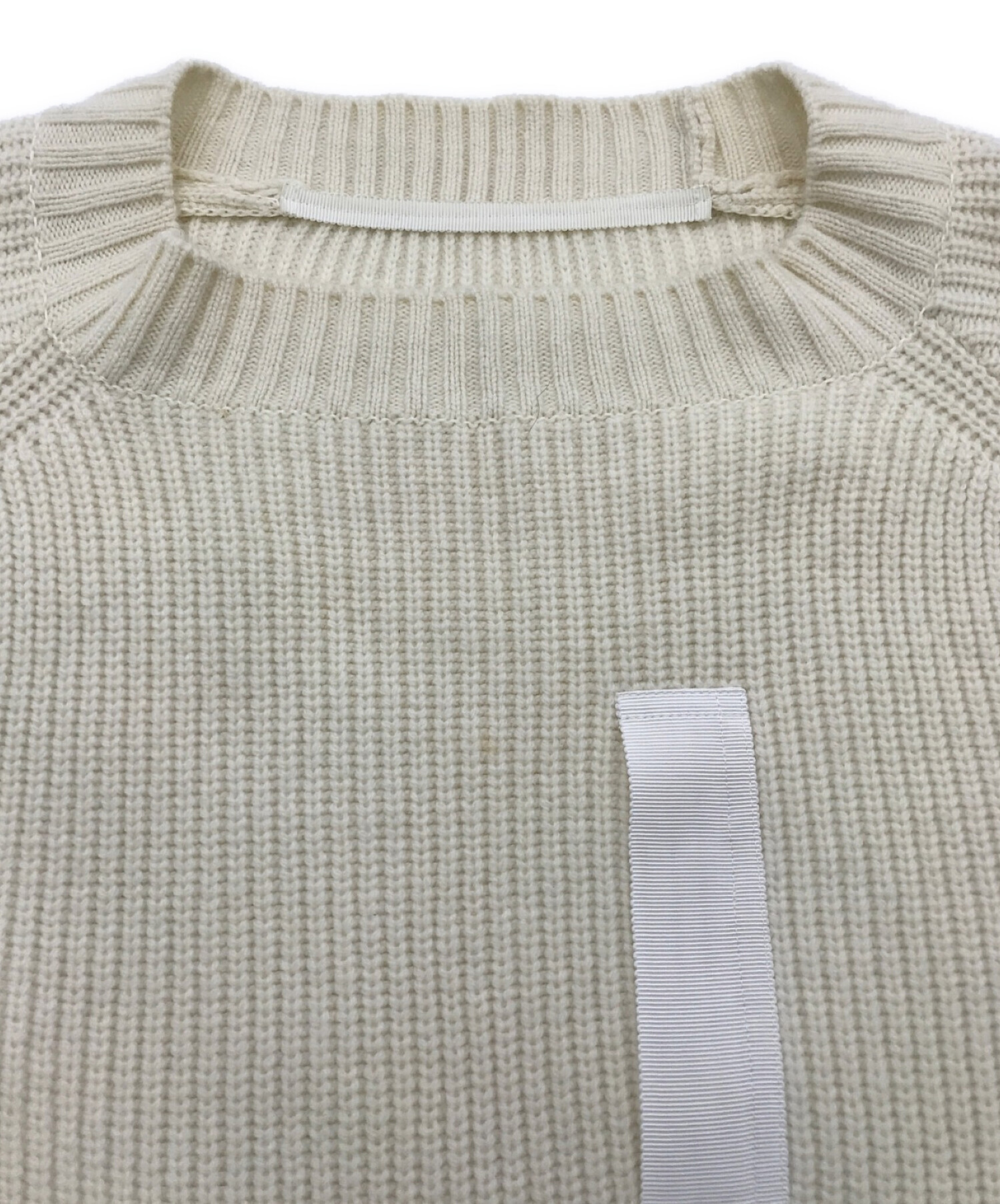 sacai (サカイ) Wool Knit x Nylon Twill Pullover ホワイト サイズ:3