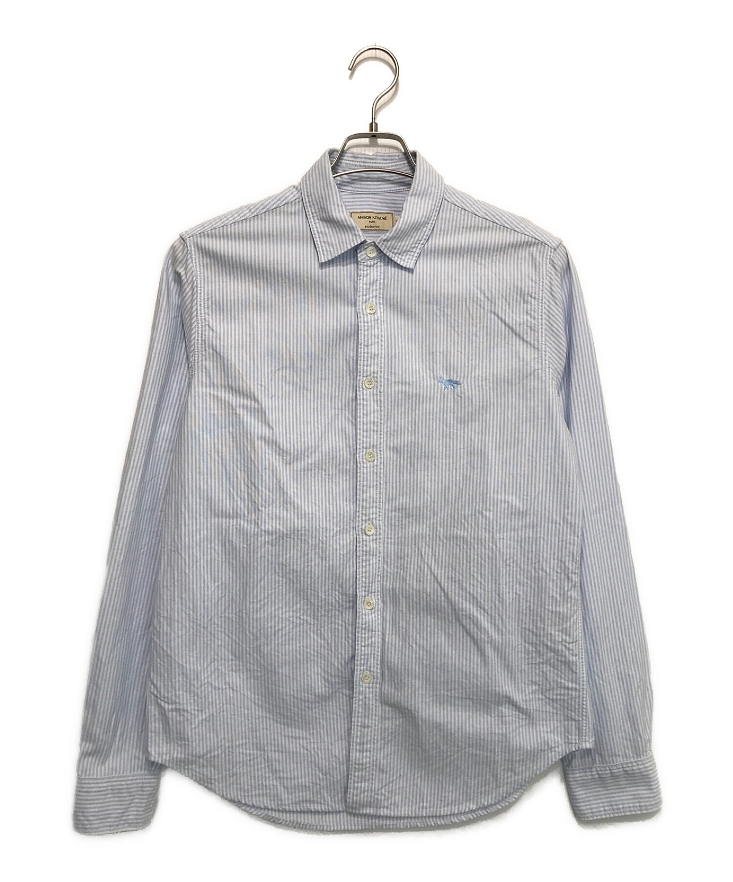 MAISON KITSUNE (メゾンキツネ) JP EXCLUSIVE STRIPE SHIRT ブルー サイズ:XS