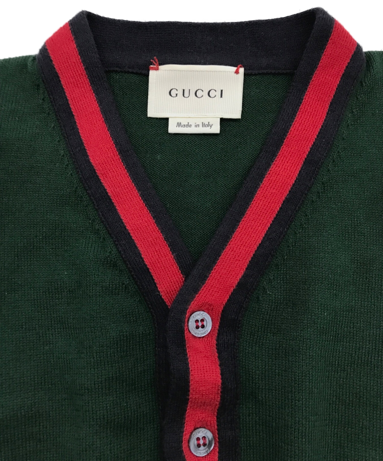 GUCCI (グッチ) Baby cotton cardigan グリーン サイズ:18/24ｍ