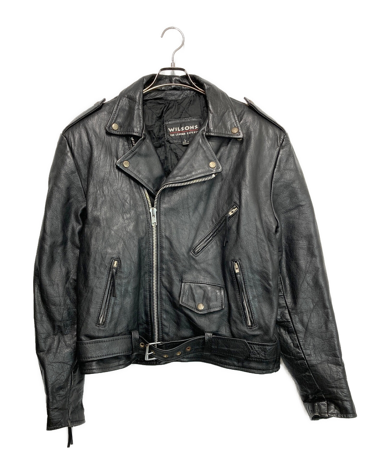 wilsons leather (ウィルソンズレザー) ライダースジャケット ブラック サイズ:L