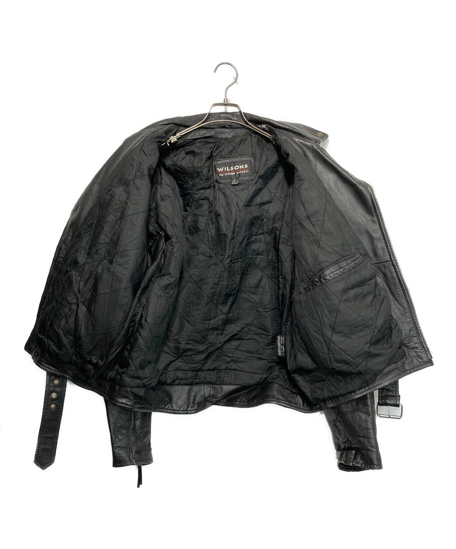 wilsons leather (ウィルソンズレザー) ライダースジャケット ブラック サイズ:L
