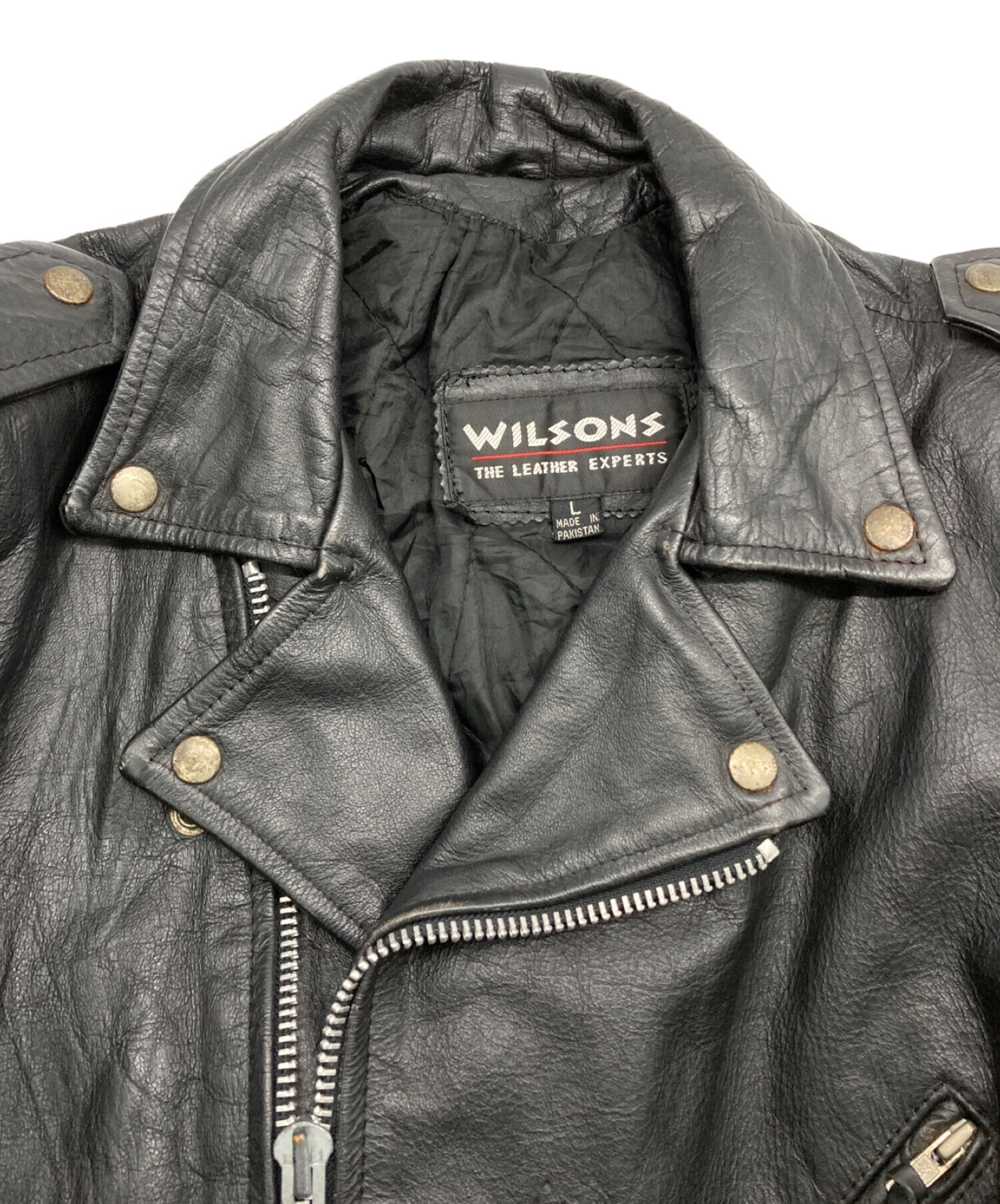 wilsons leather (ウィルソンズレザー) ライダースジャケット ブラック サイズ:L