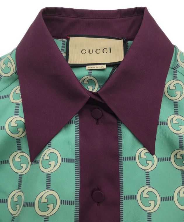 GUCCI (グッチ) インターロッキングシャツ グリーン サイズ:36