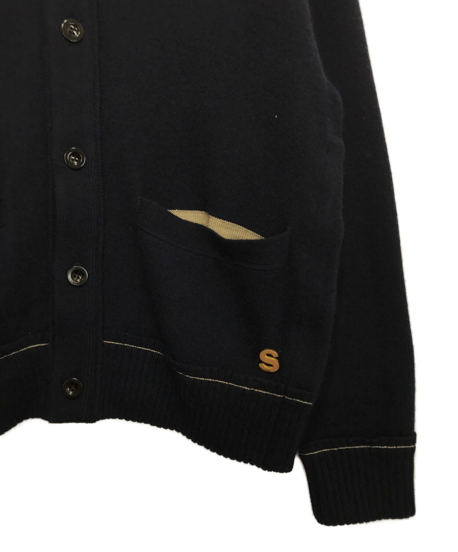 sacai (サカイ) S Studs Cashmere Knit Cardigan ネイビー サイズ:2