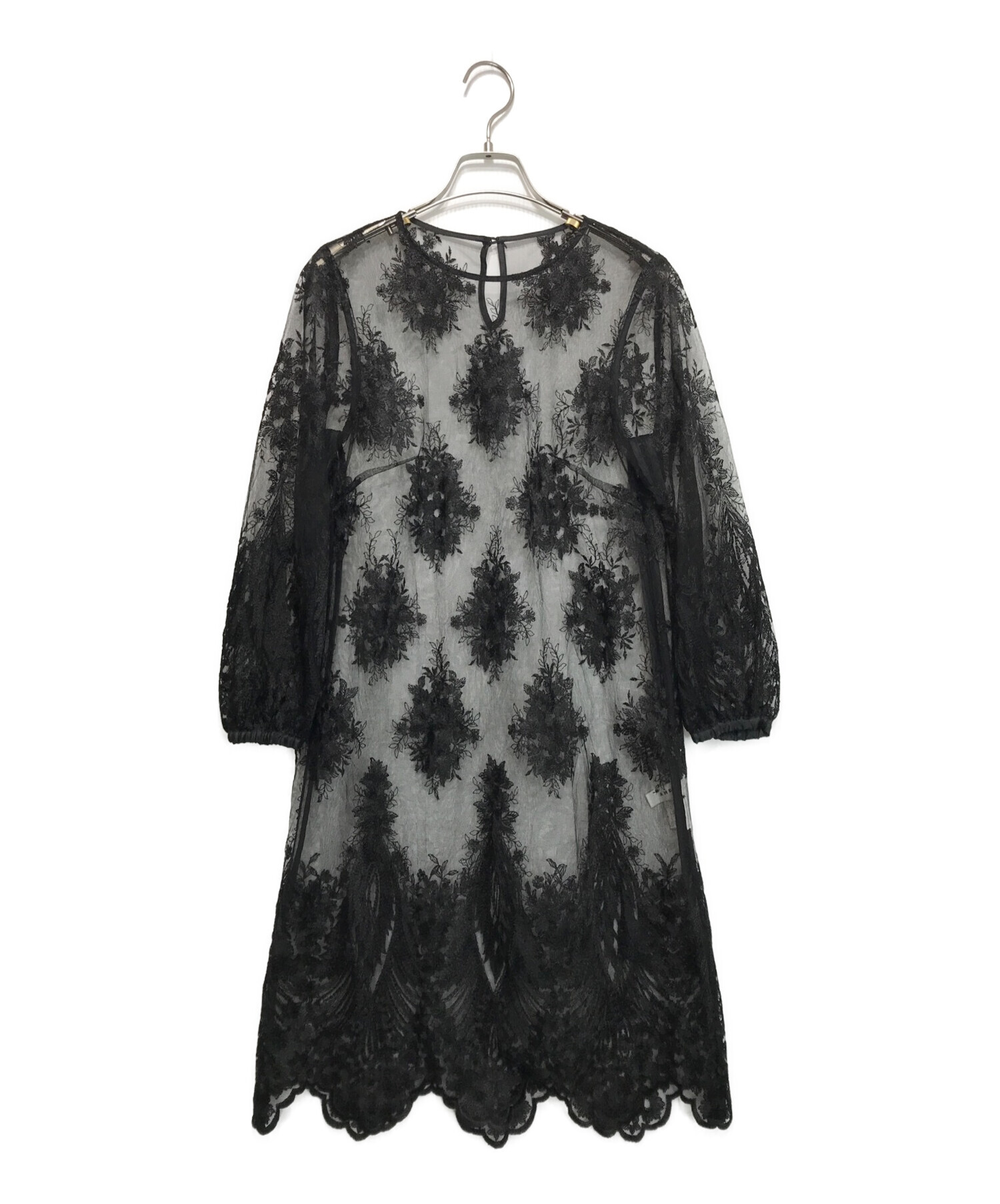 中古・古着通販】Ameri (アメリ) 3WAY LAYERED LACE DRESS ブラック