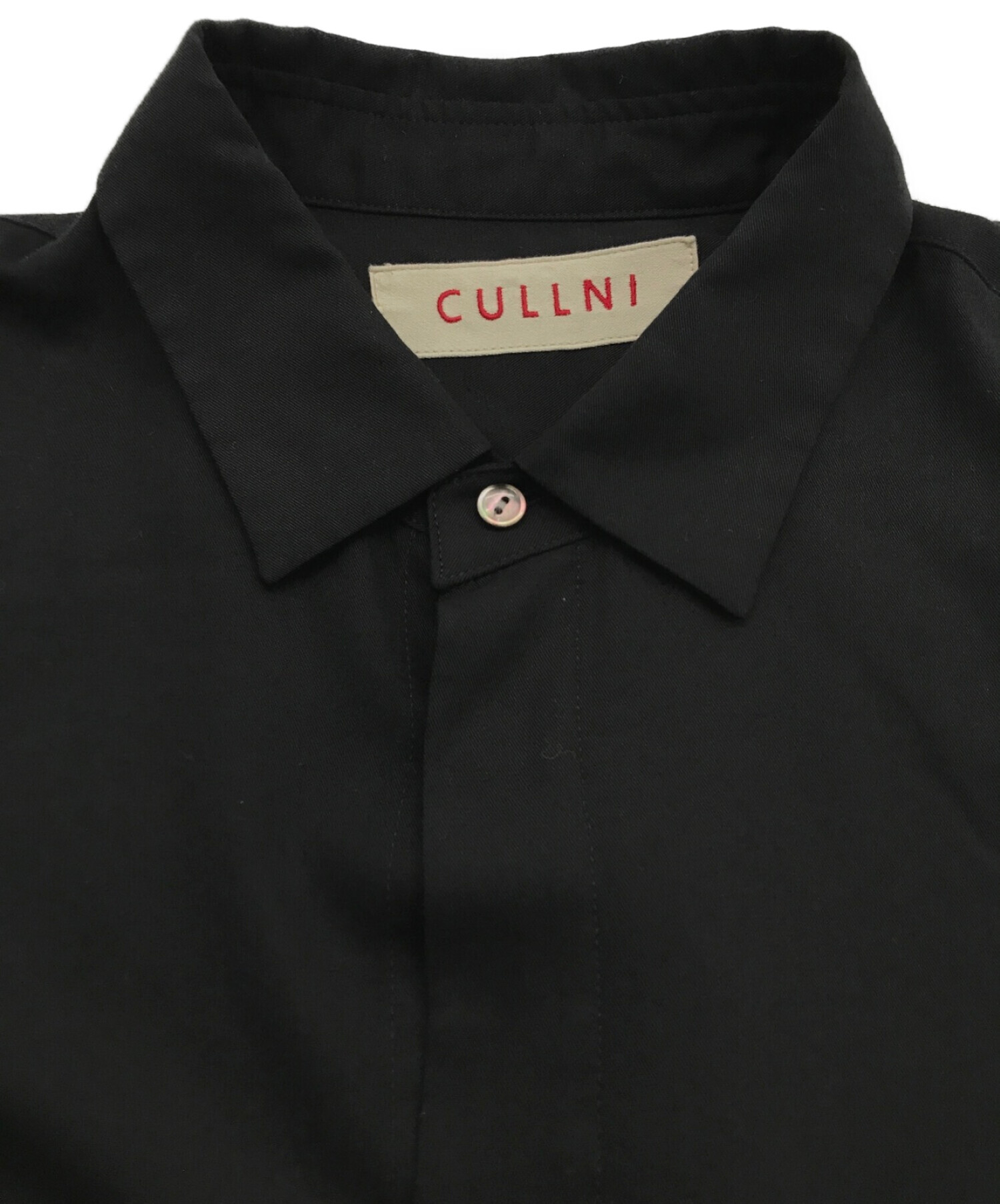 CULLNI (クルニ) サイドスリットロングシャツ ブラック サイズ:1