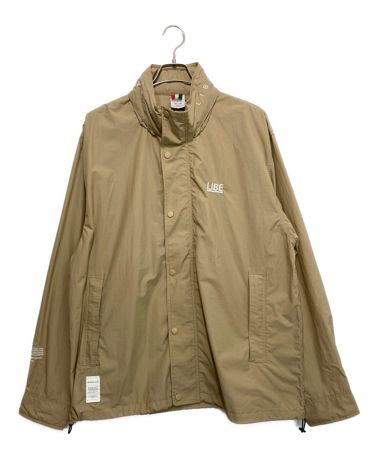 LIBE BRAND UNIVS (ライブブランドユニバース) BIG LOGO NYLON SAILING JKT ベージュ サイズ:XL