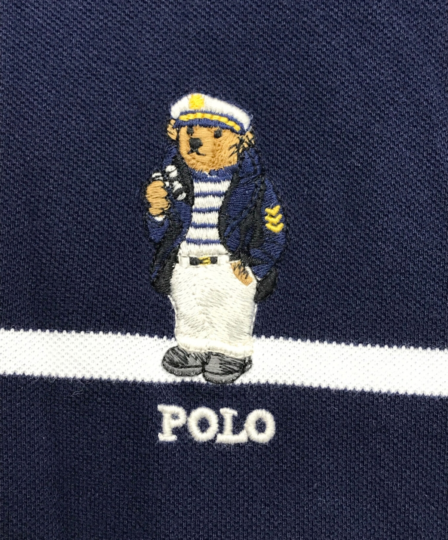 POLO RALPH LAUREN (ポロ・ラルフローレン) ポロベア 刺繍ポロシャツ ネイビー サイズ:S