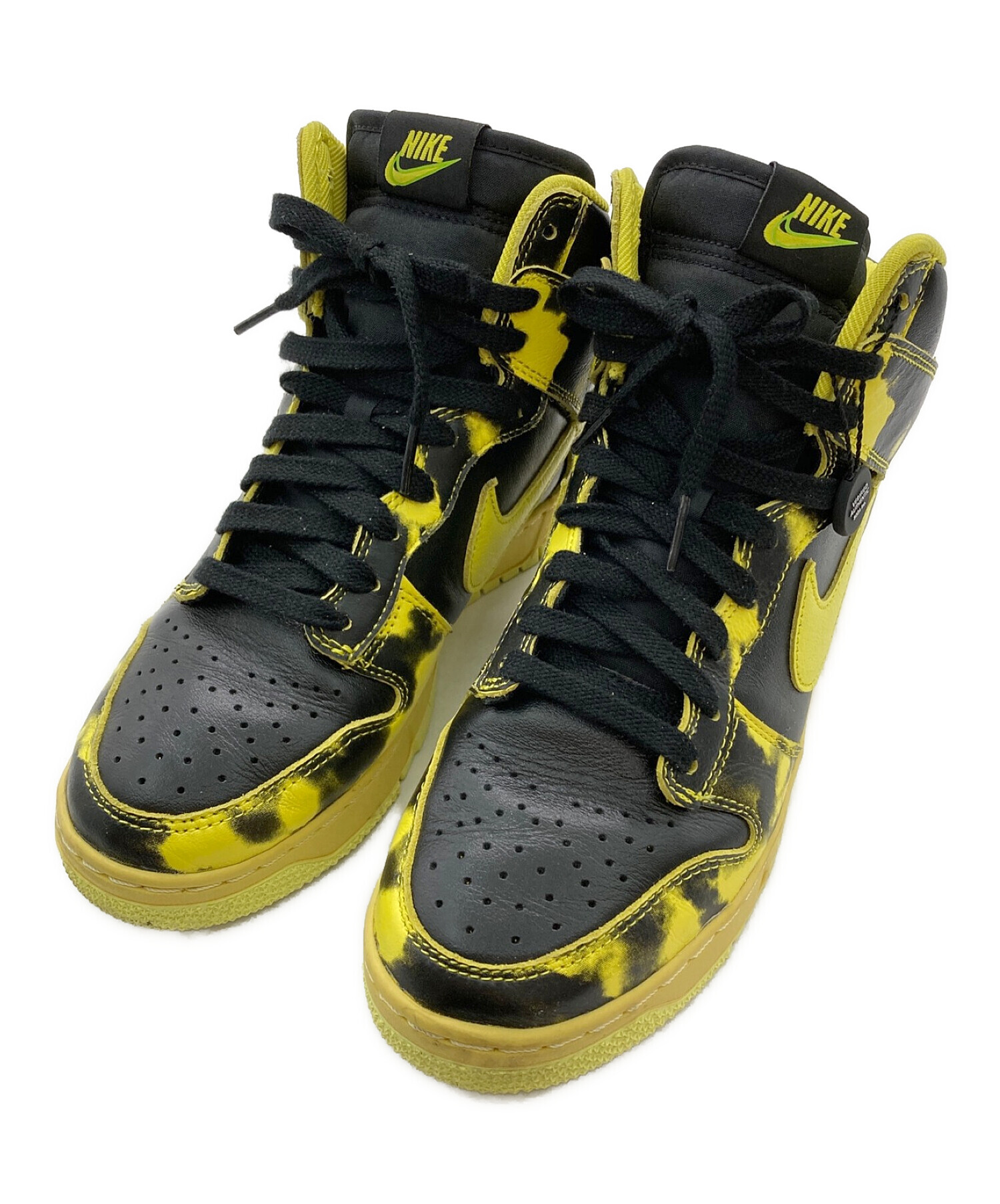 NIKE (ナイキ) DUNK HIGH 1985 SP Yellow Acid Wash/ハイカットスニーカー ブラック×イエロー サイズ:26.5