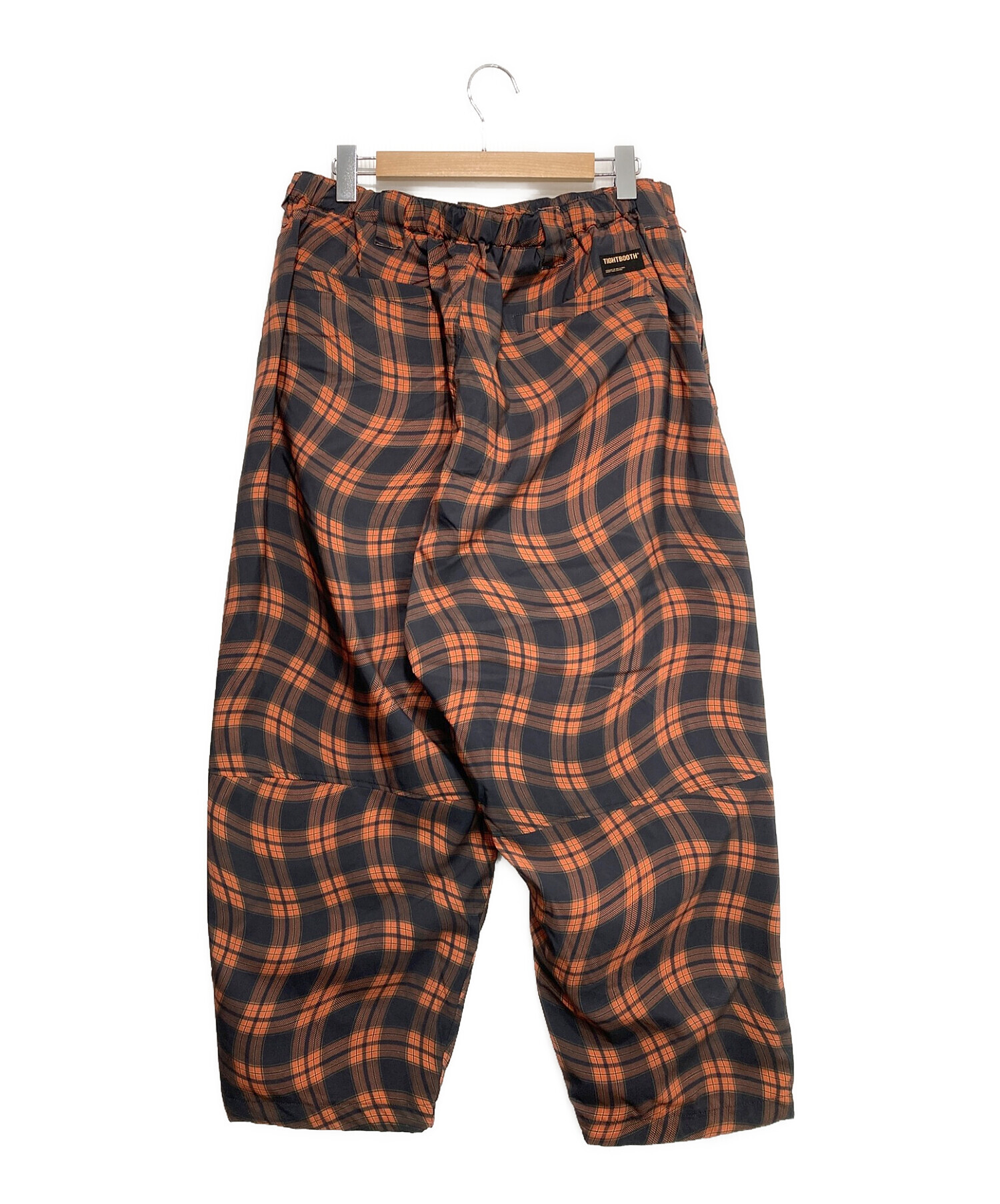 TIGHTBOOTH PRODUCTION (タイトブースプロダクション) WAVY PLAID BALLOON PANTS ブラック×オレンジ  サイズ:XL