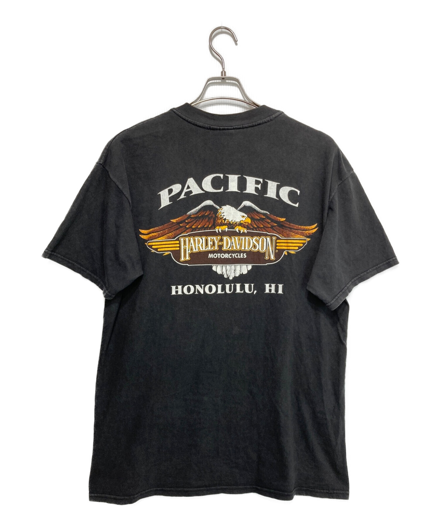 HARLEY-DAVIDSON (ハーレーダビッドソン) Hanes (ヘインズ) [古着]95年/ モーター イーグルプリントＴシャツ グレー  サイズ:L