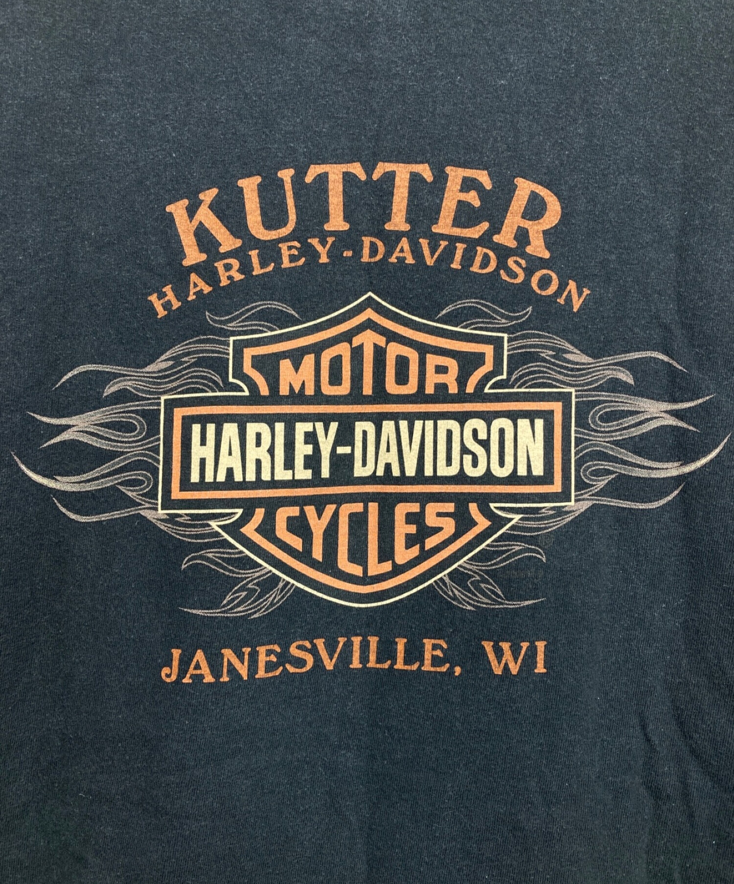 HARLEY-DAVIDSON (ハーレーダビッドソン) Hanes (ヘインズ) [古着]06年/ファイアーロゴプリントTシャス/MOTOR TEE  ブラック サイズ:XL