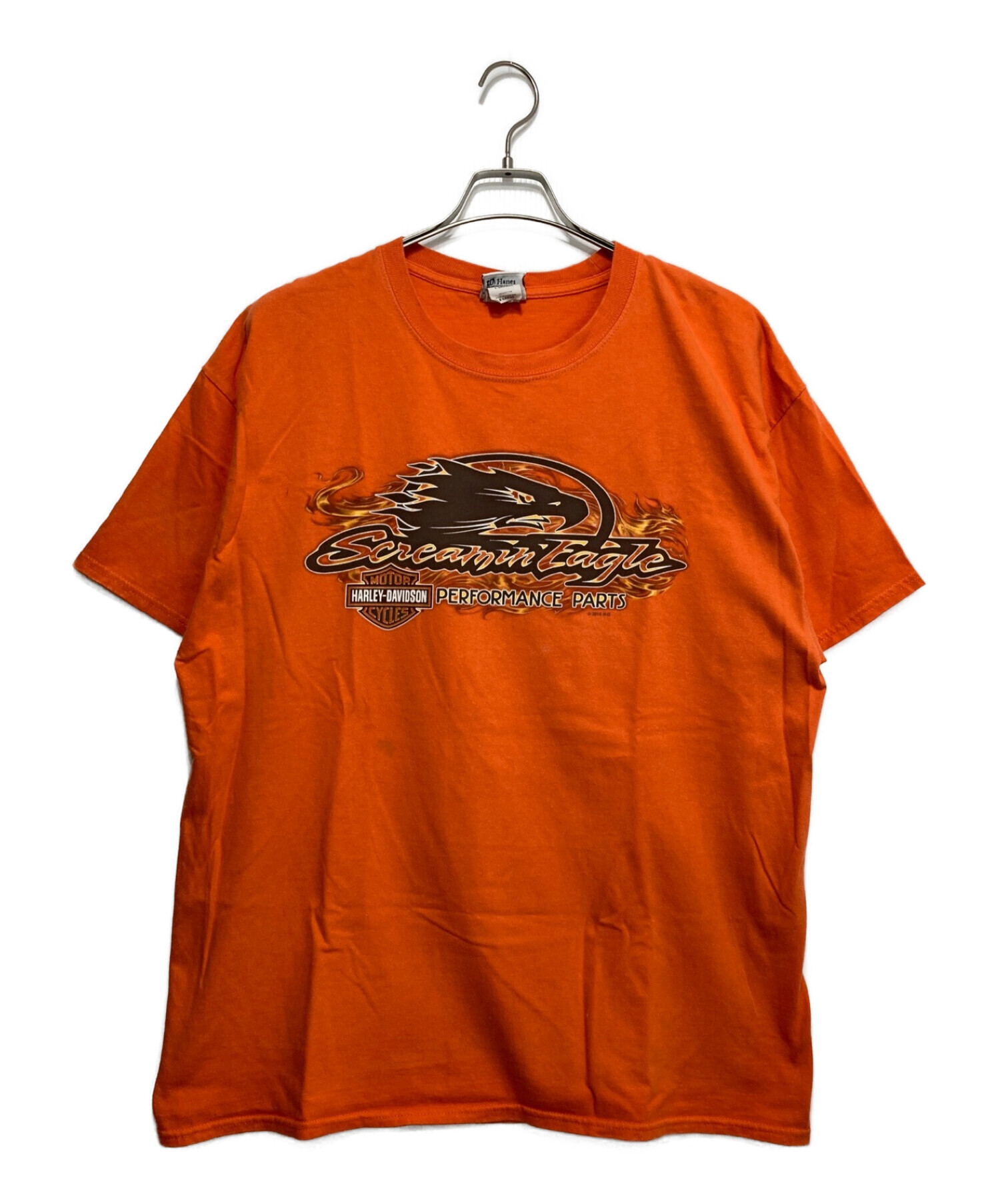 HARLEY-DAVIDSON (ハーレーダビッドソン) [古着] 14年/イーグルプリントTシャツ/MOTOR TEE オレンジ サイズ:XL