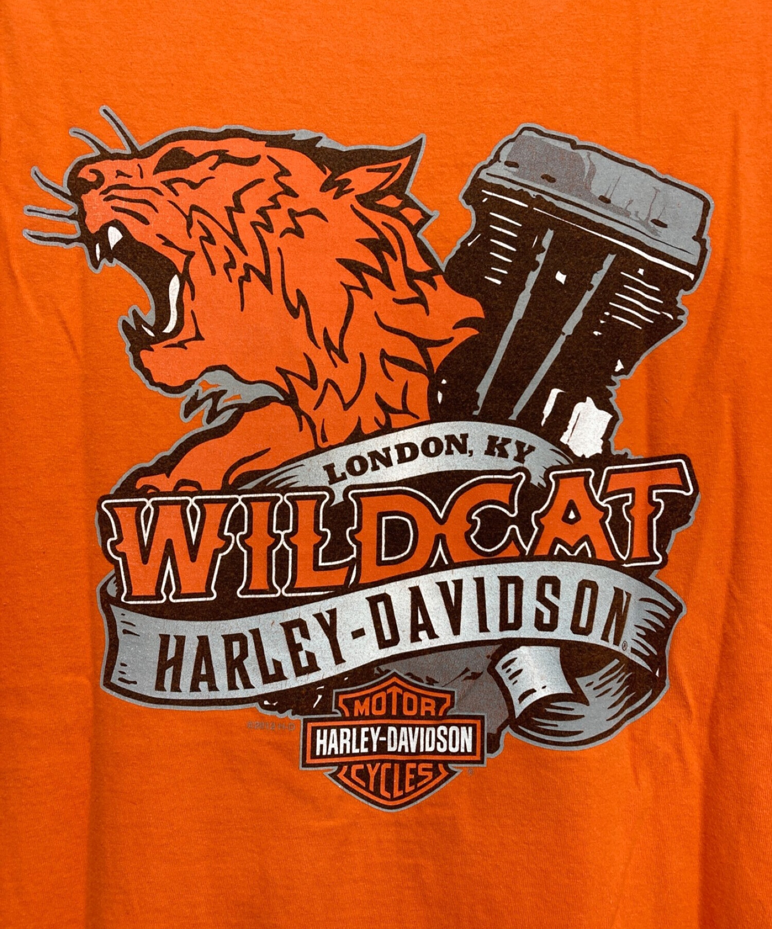 HARLEY-DAVIDSON (ハーレーダビッドソン) [古着] 14年/イーグルプリントTシャツ/MOTOR TEE オレンジ サイズ:XL