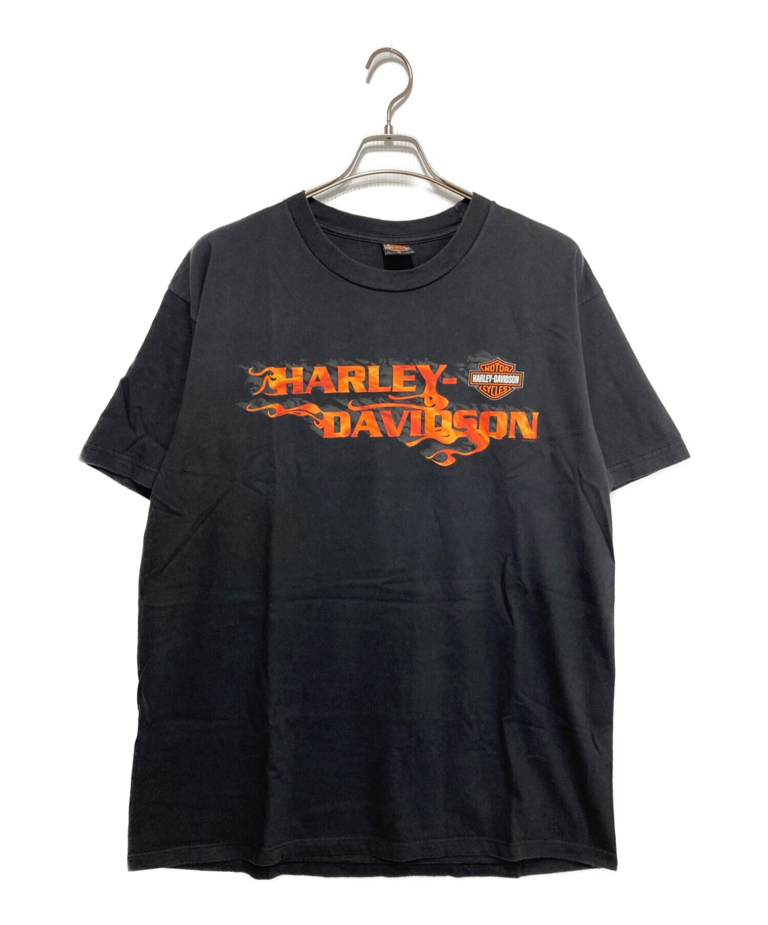 HARLEY-DAVIDSON (ハーレーダビッドソン) [古着]00年/ファイヤーロゴTシャツ/MOTOR TEE ブラック サイズ:XL